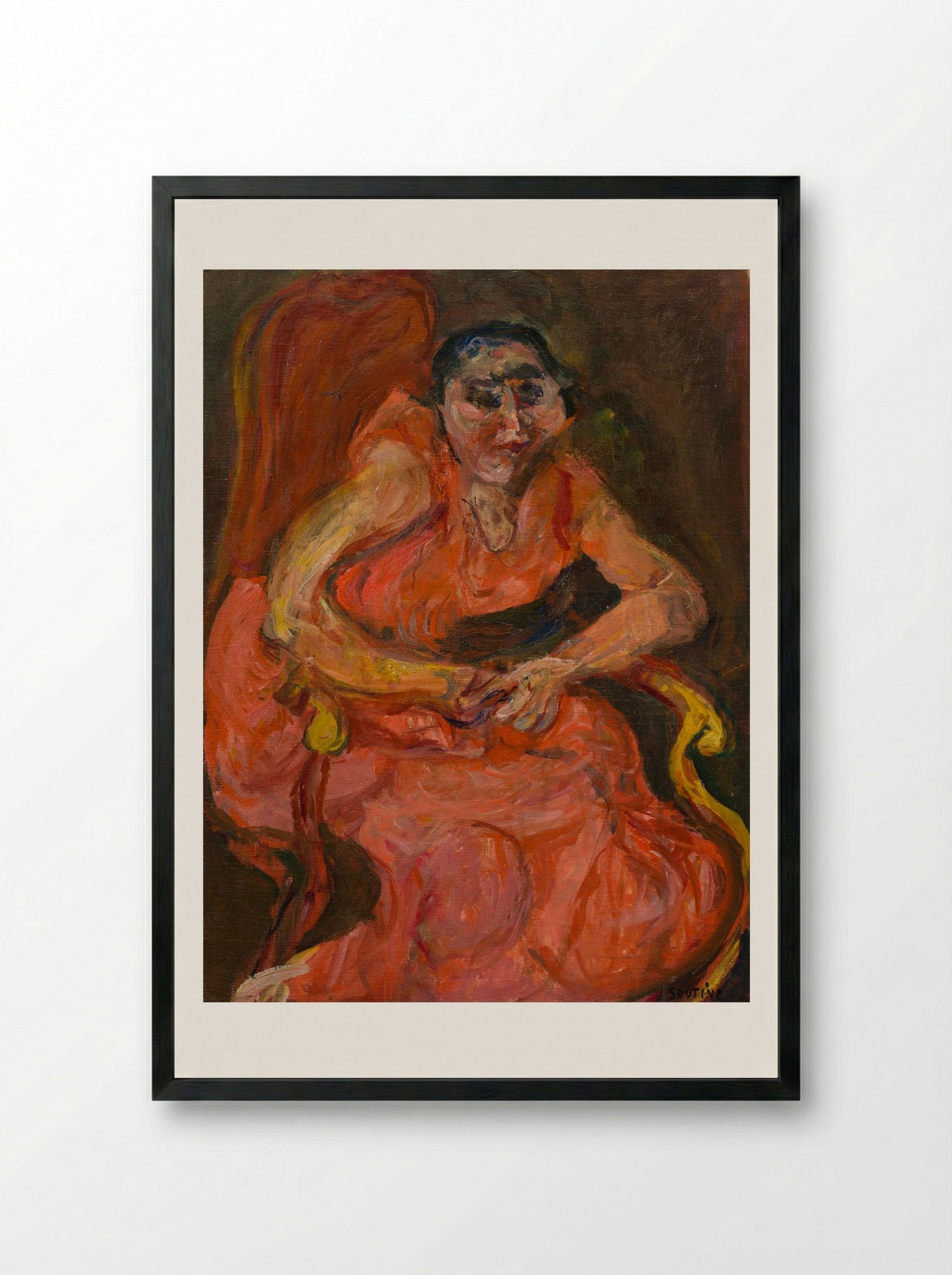 Woman in Pink - Chaïm Soutine - Framed Print Black