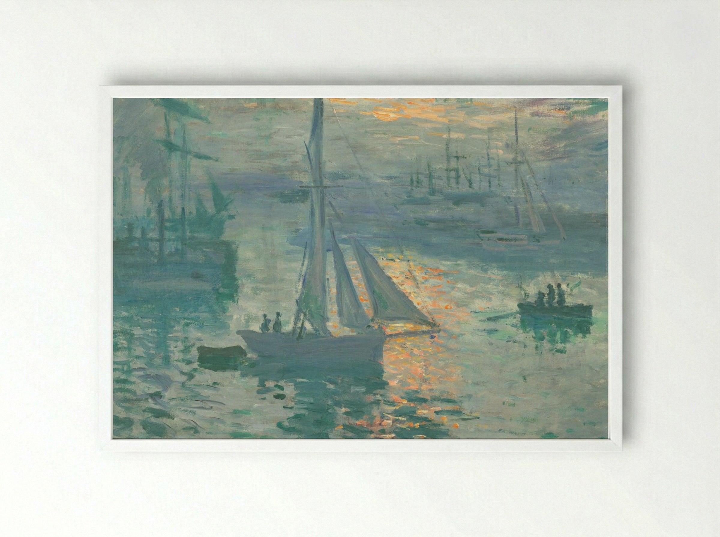 Sunrise - Claude Monet - Framed Print White