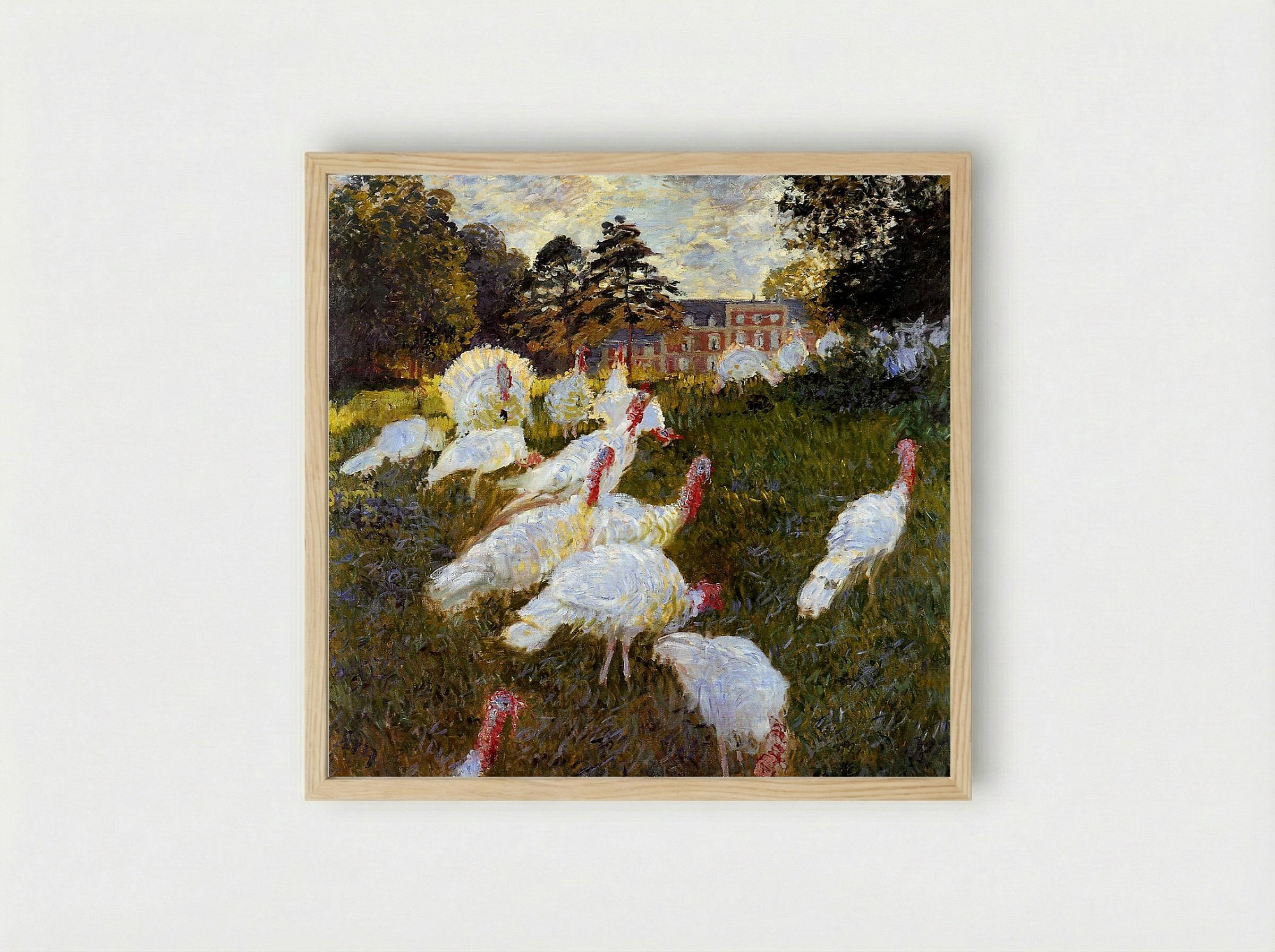 The Turkeys - Claude Monet - Framed Print Wood