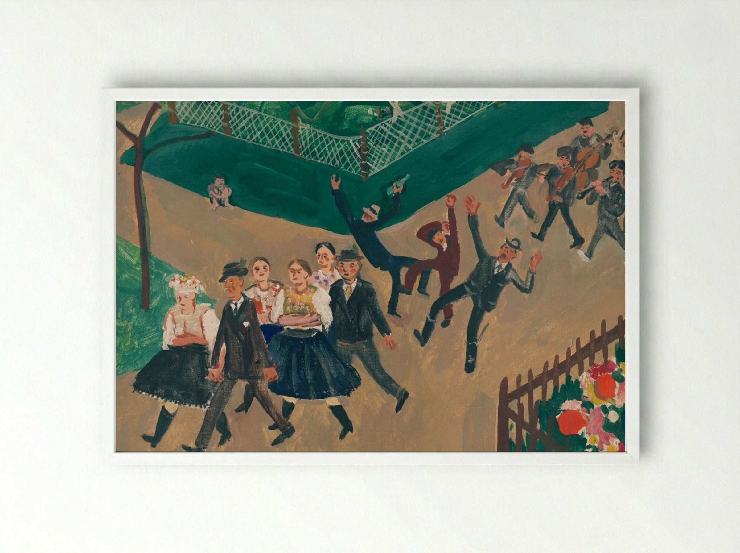 Wedding Procession - Cyprián Majerník - Framed Print White