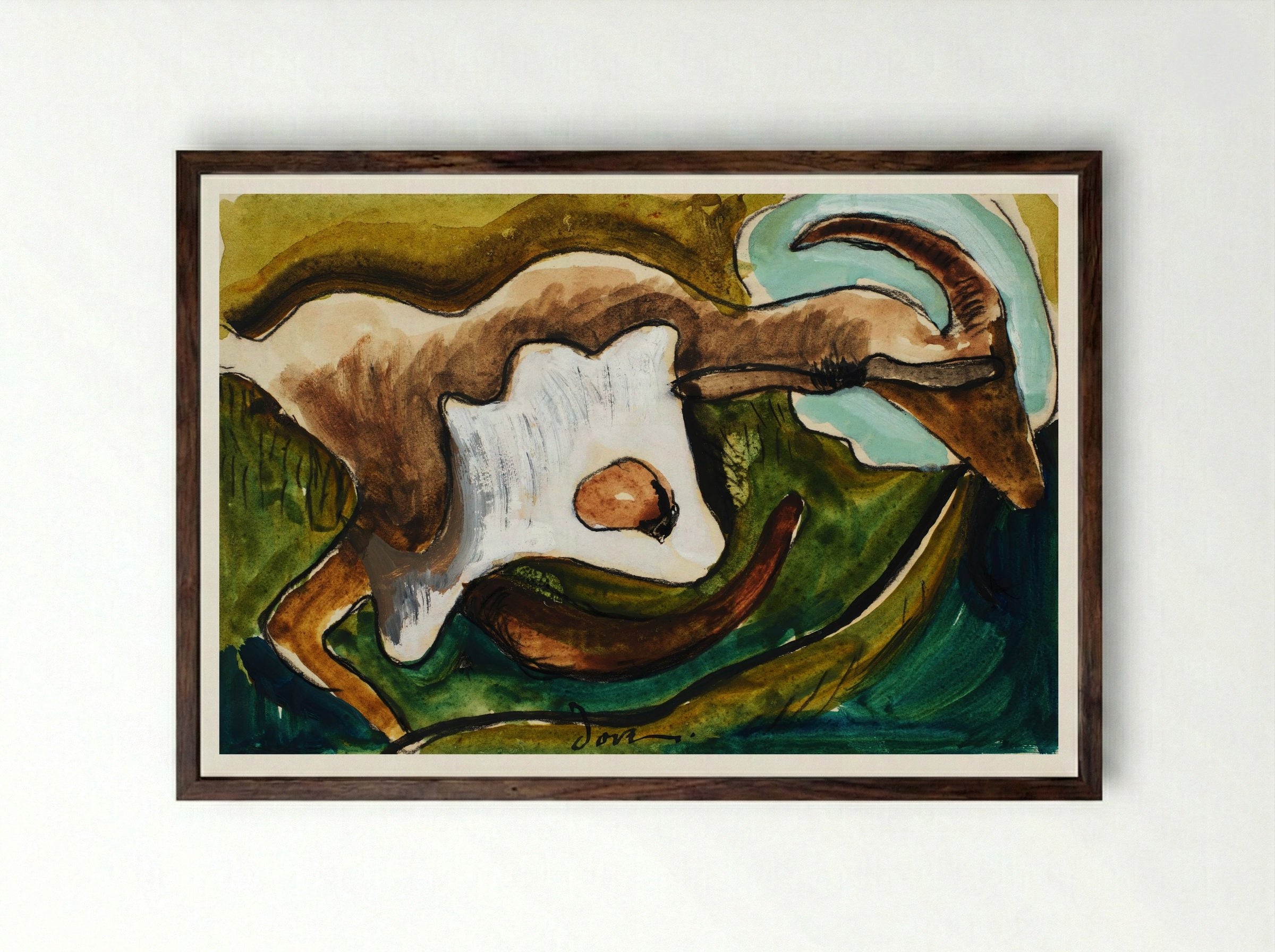 Study for Goat - Arthur Dove - Framed Print Dark Wood