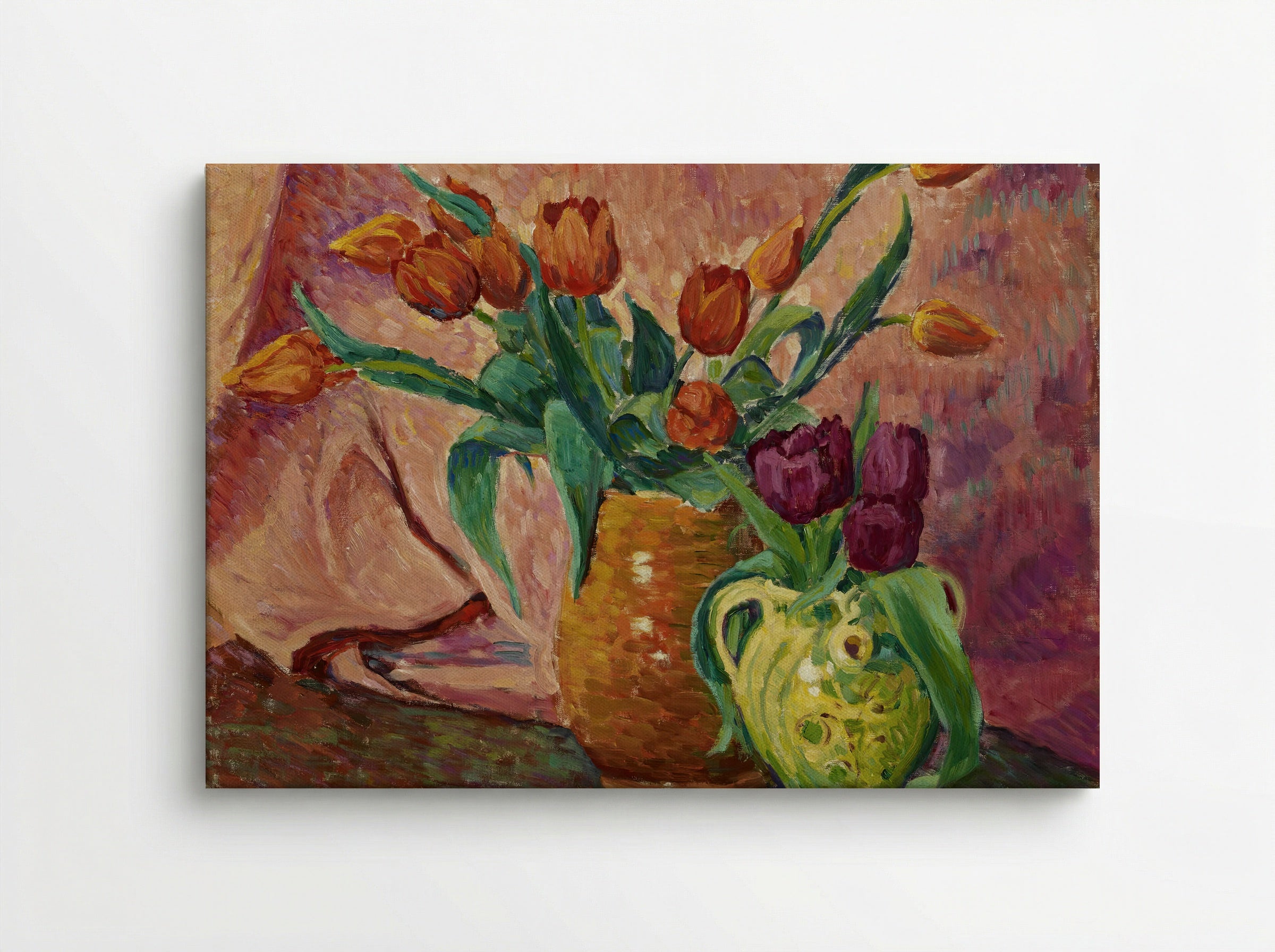 Two Vases with Tulips - Alfred William Finch - Canvas