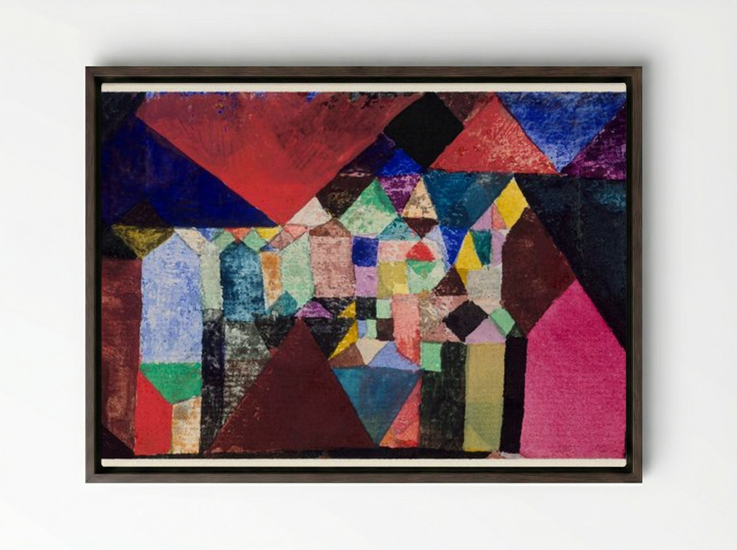 Municipal Jewel - Paul Klee - Framed Canvas Dark Wood
