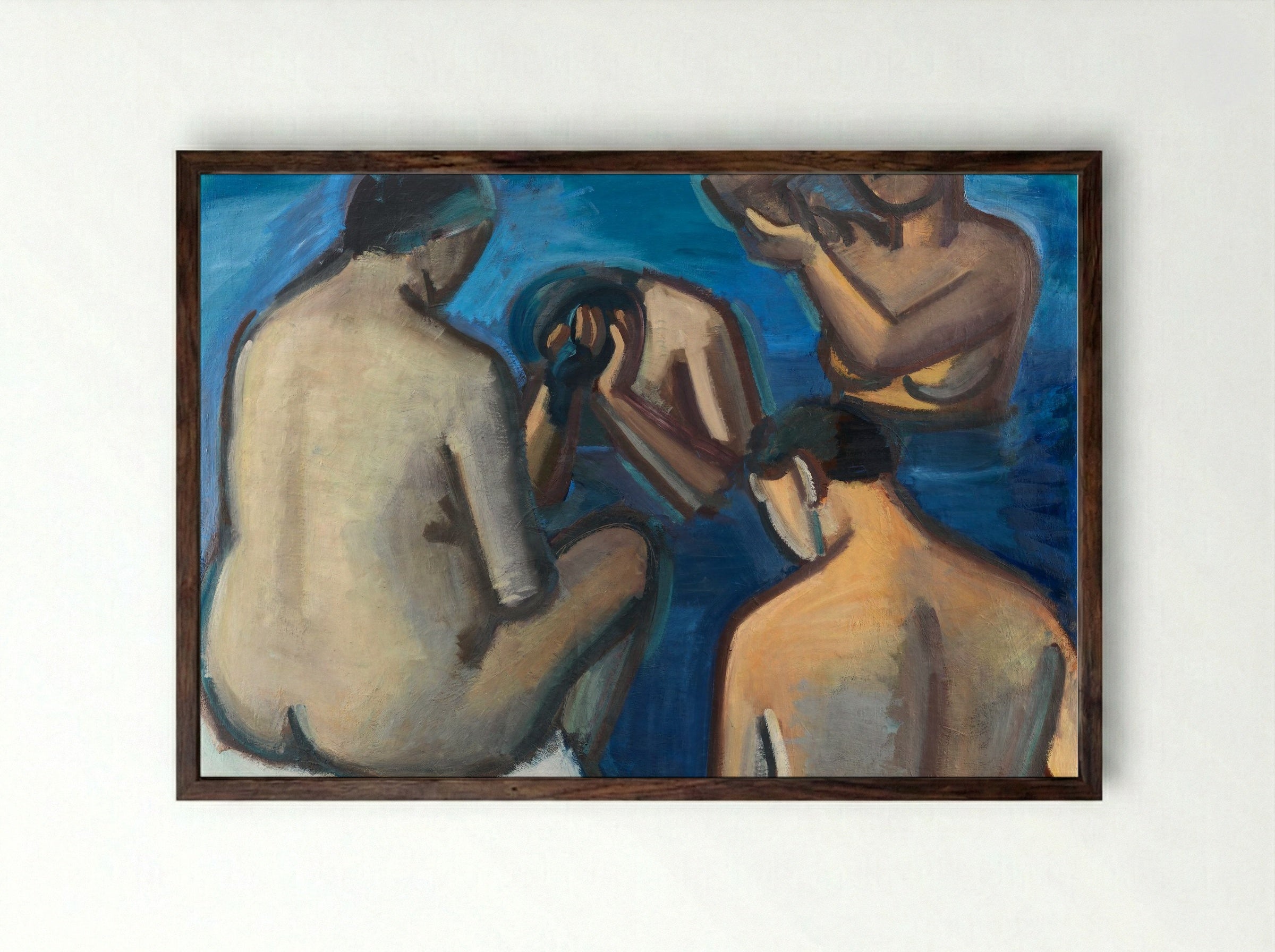 After the Bath - Vilhelm Lundstrøm - Framed Print Dark Wood