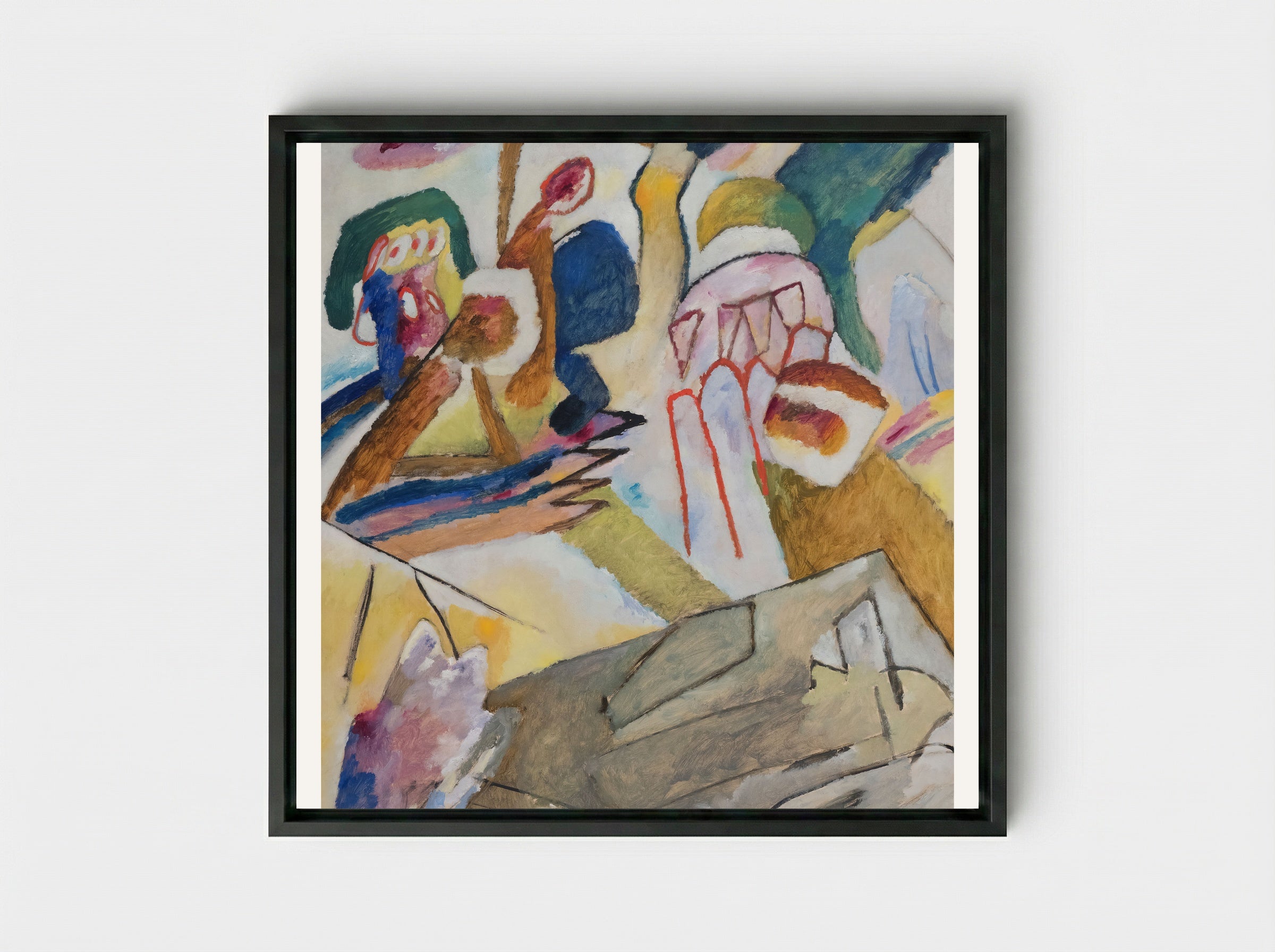 Improvisation 18 - Wassily Kandinsky - Framed Canvas Black