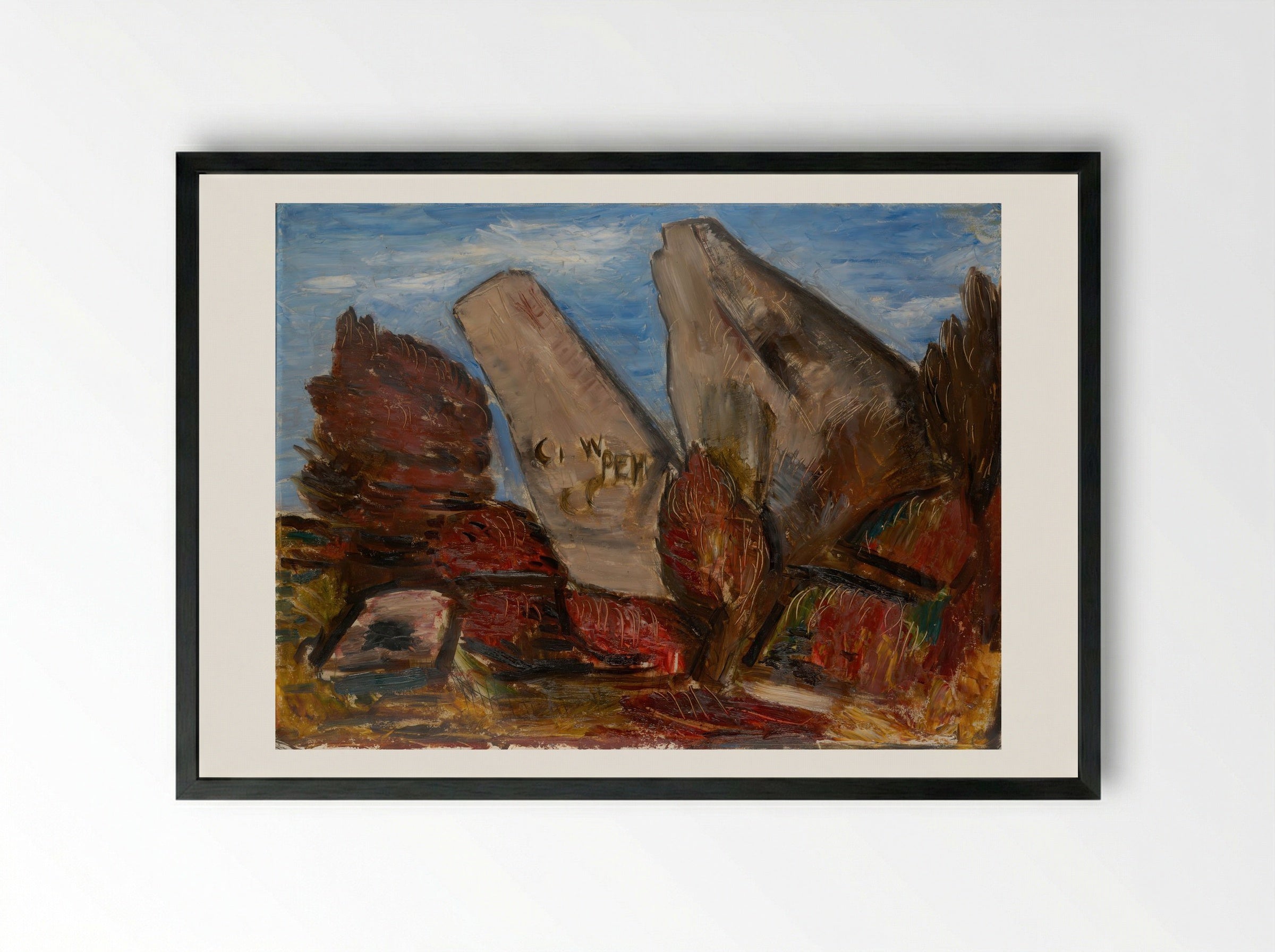 Whale's Jaw, Dogtown Common, Cape Ann, Massachusetts - Marsden Hartley - Framed Print Black