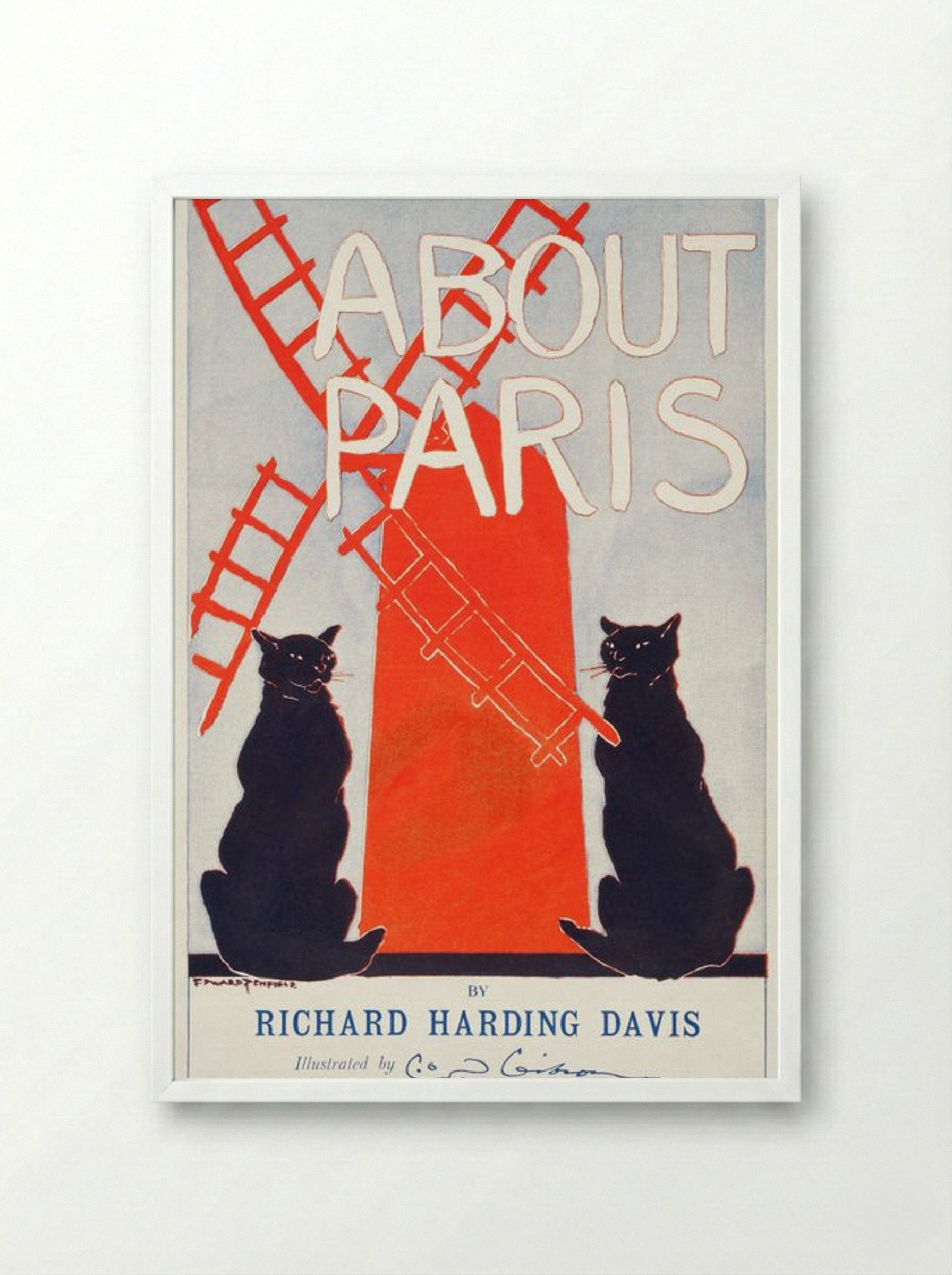 About Paris - Edward Penfield - Framed Print White