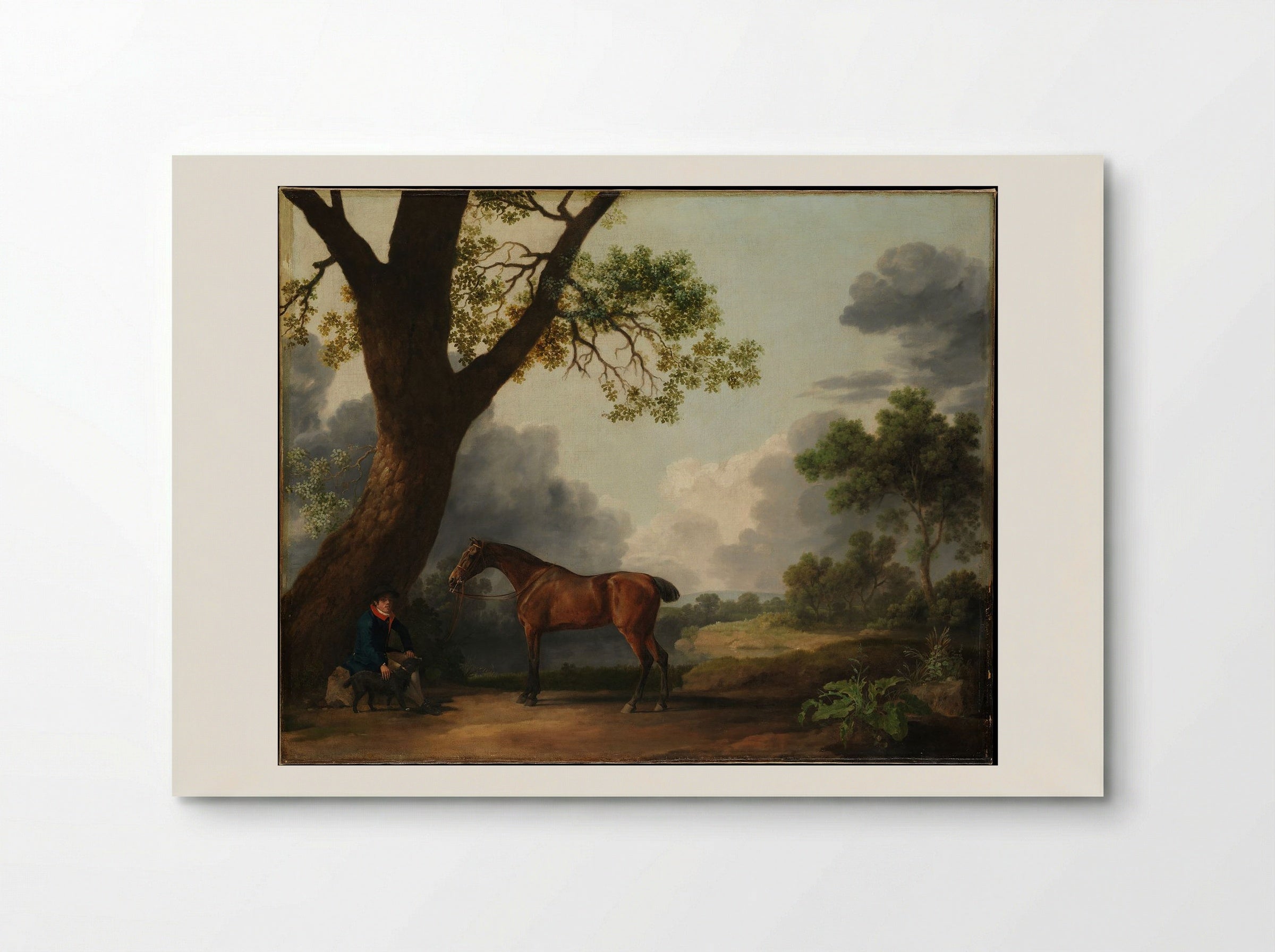 The Third Duke of Dorset's Hunter with a Groom and a Dog - George Stubbs - Poster