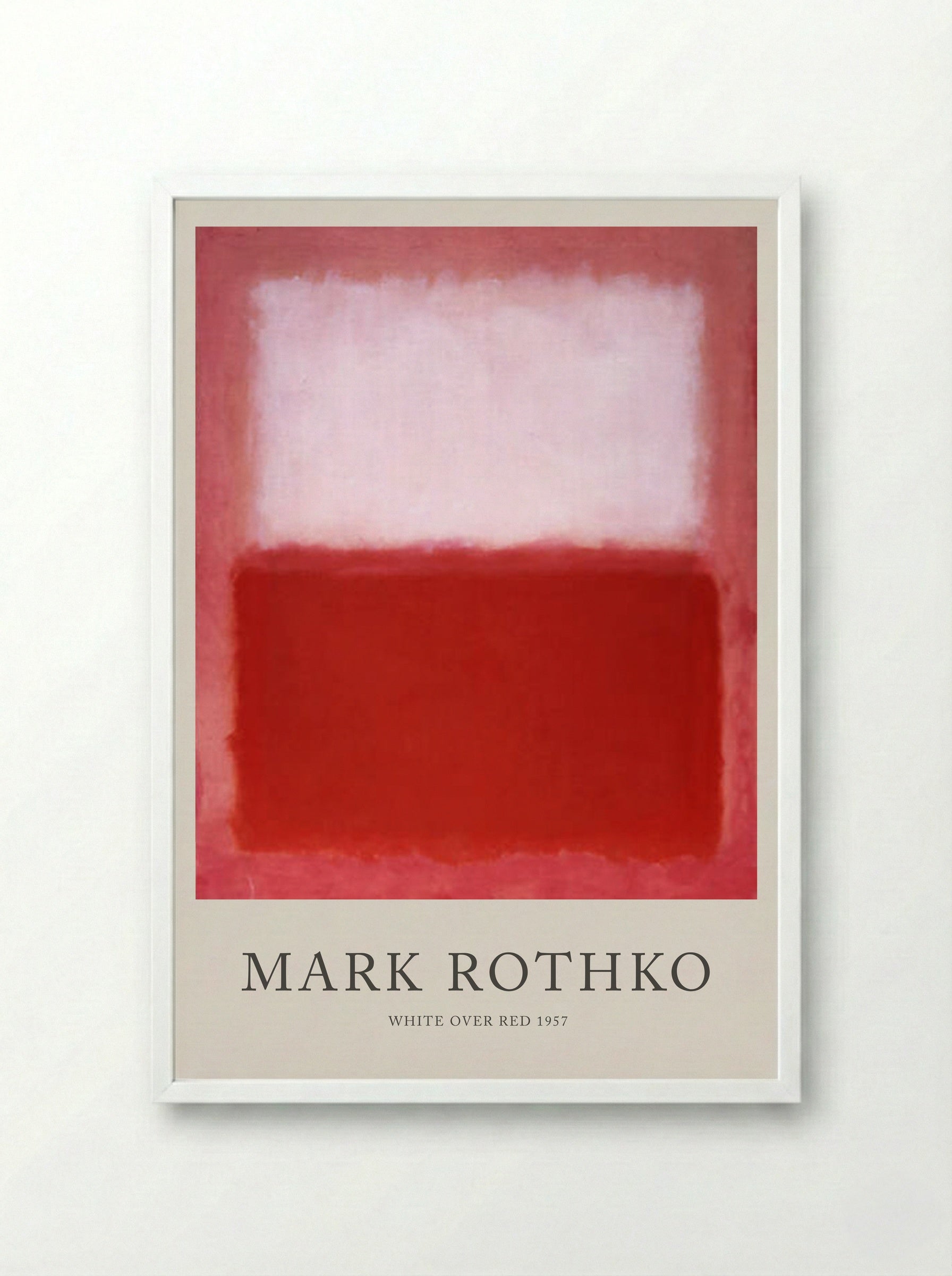 White Over Red - Mark Rothko - Framed Print White