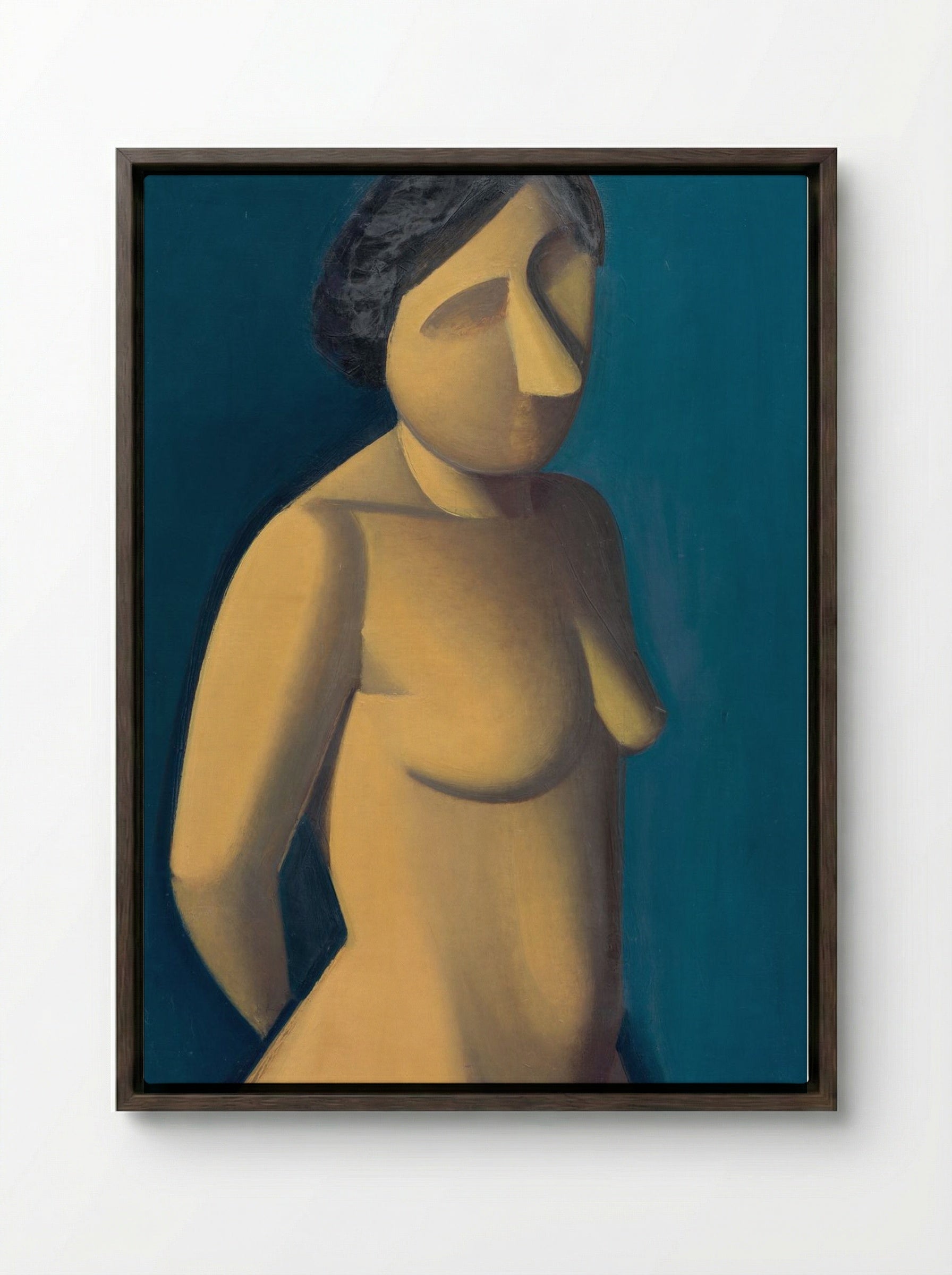 Female Model - Vilhelm Lundstrøm - Framed Canvas Dark Wood