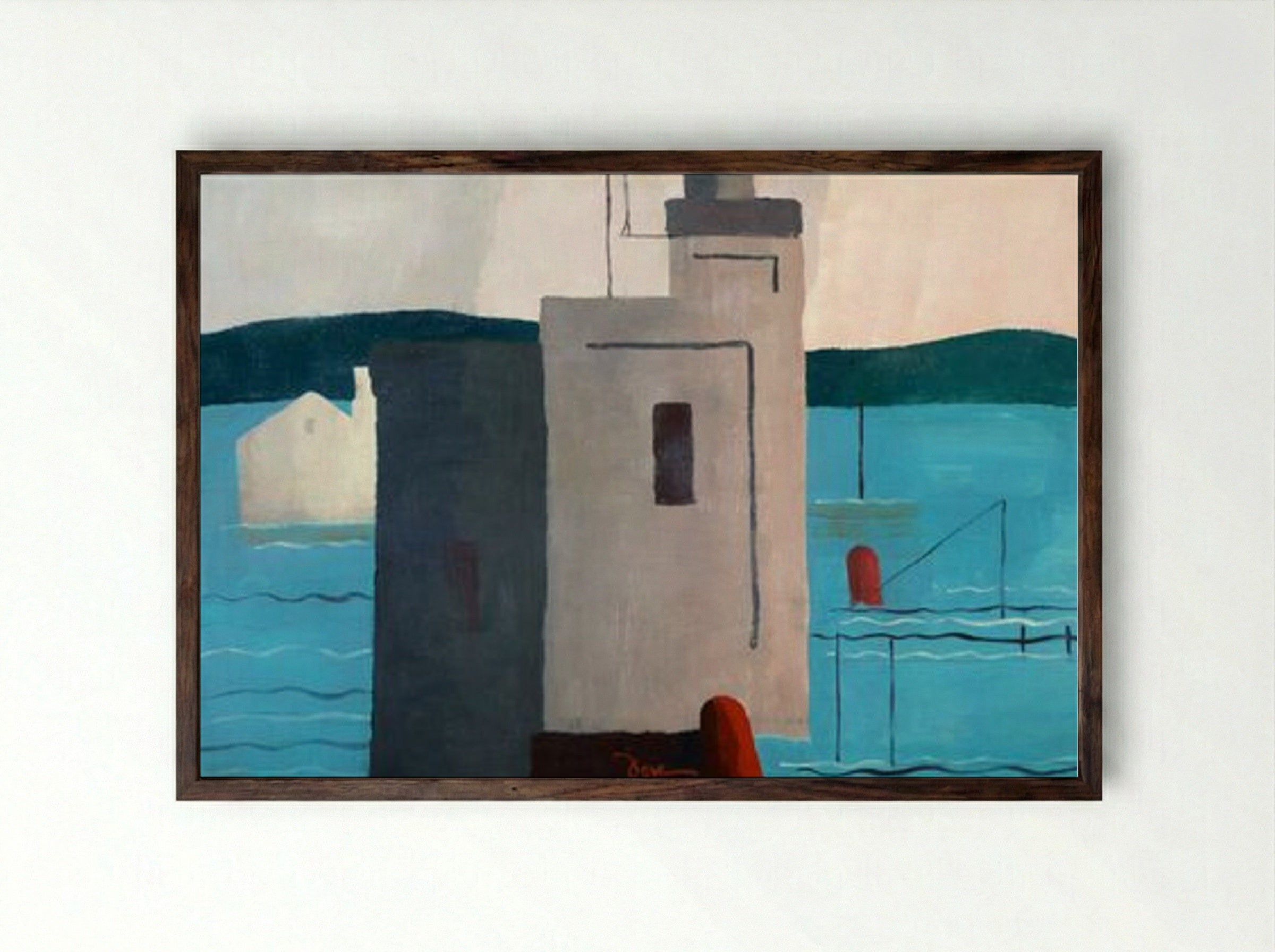 Lloyd's Harbor - Arthur Dove - Framed Print Dark Wood