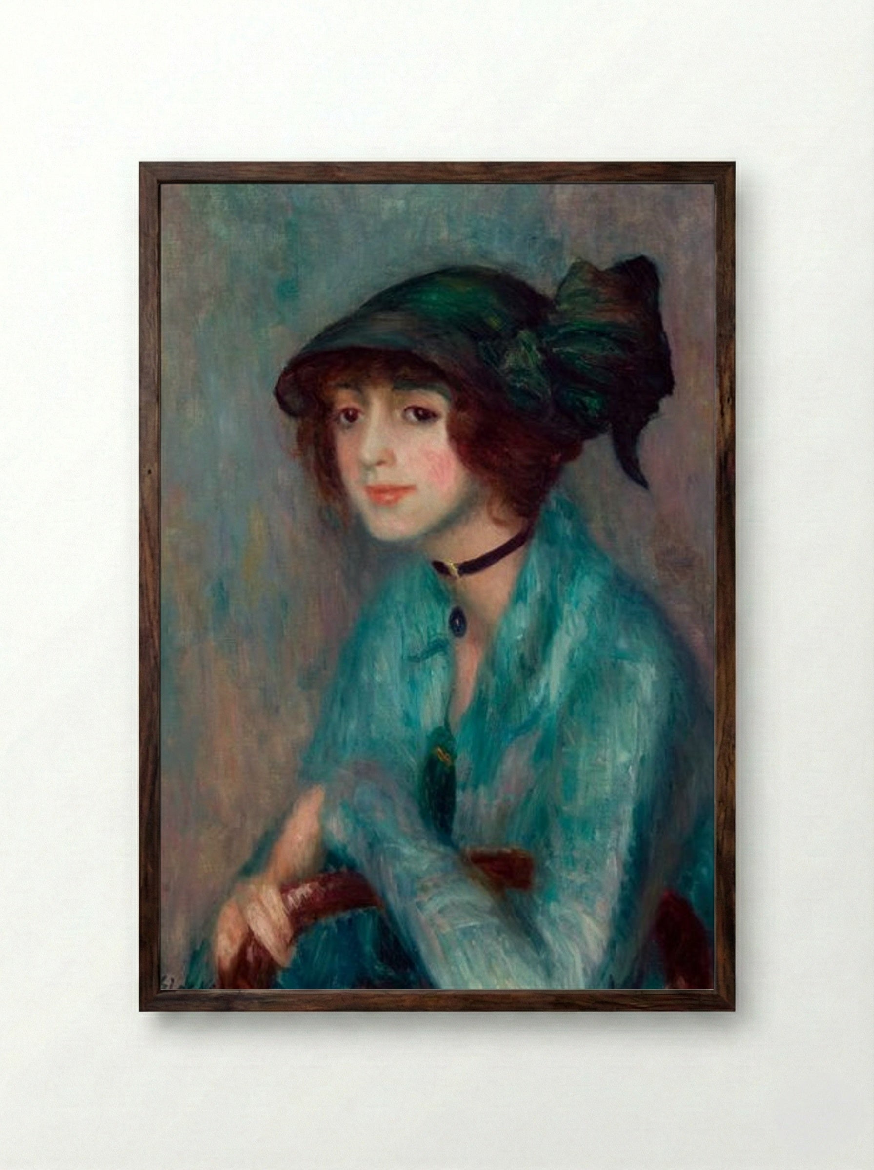The Brunette - William James Glackens - Framed Print Dark Wood