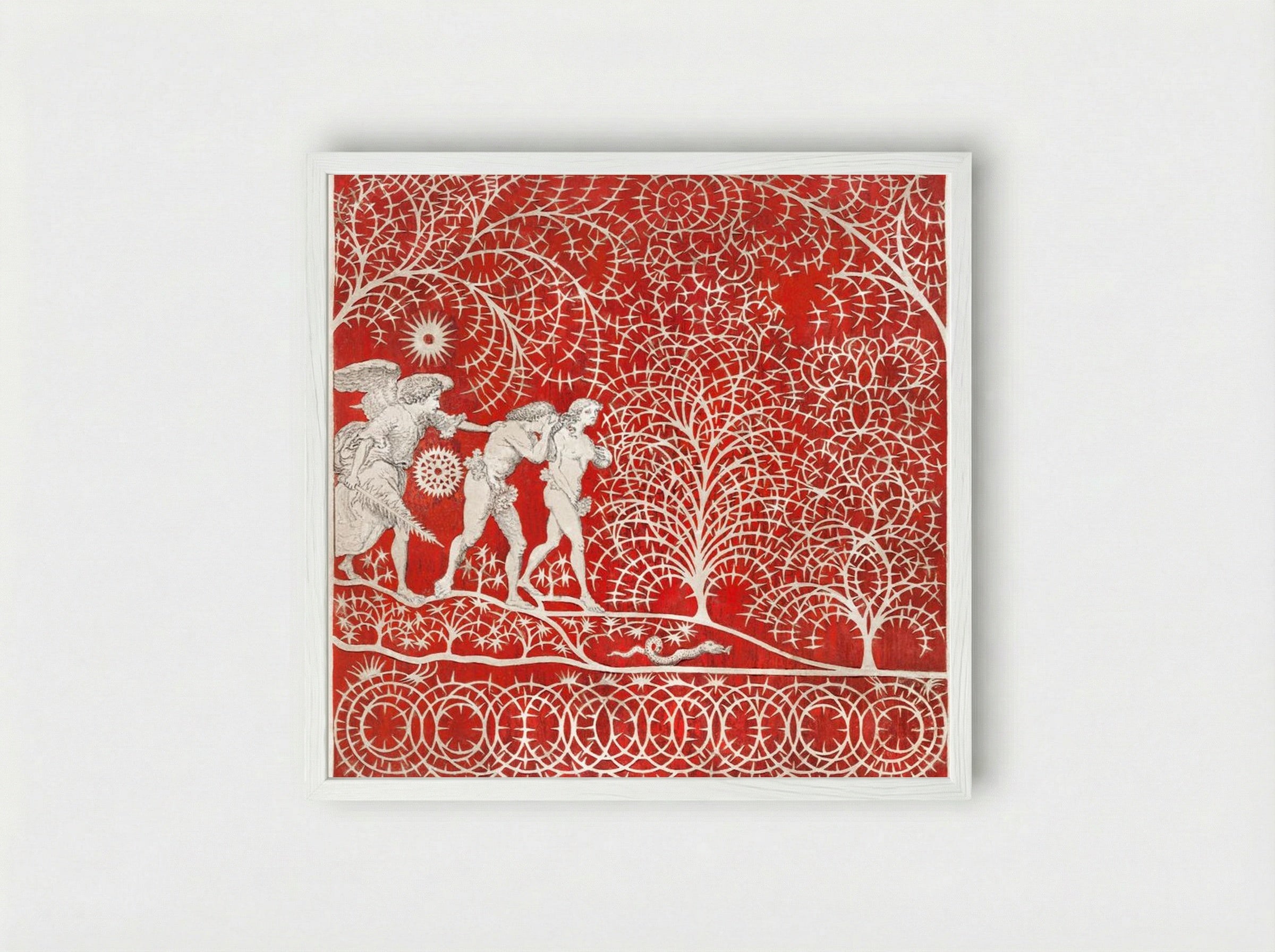 The Expulsion from Eden - Fine Art Print - Framed Print White