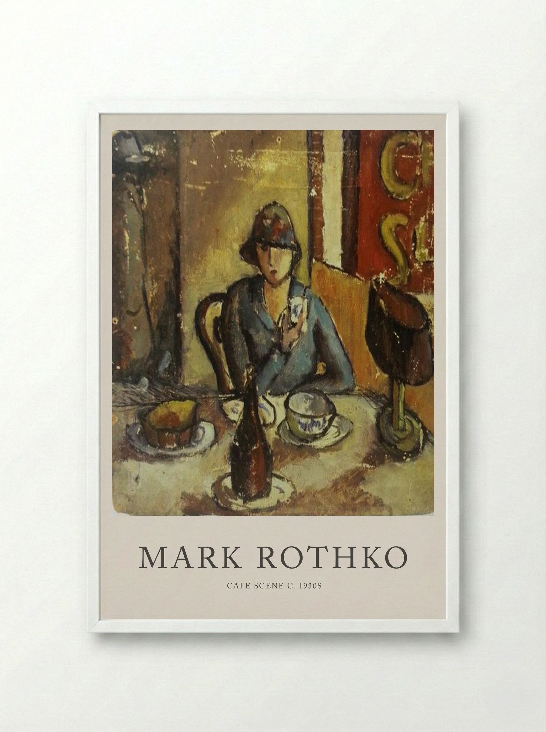 Cafe Scene - Mark Rothko - Framed Print White