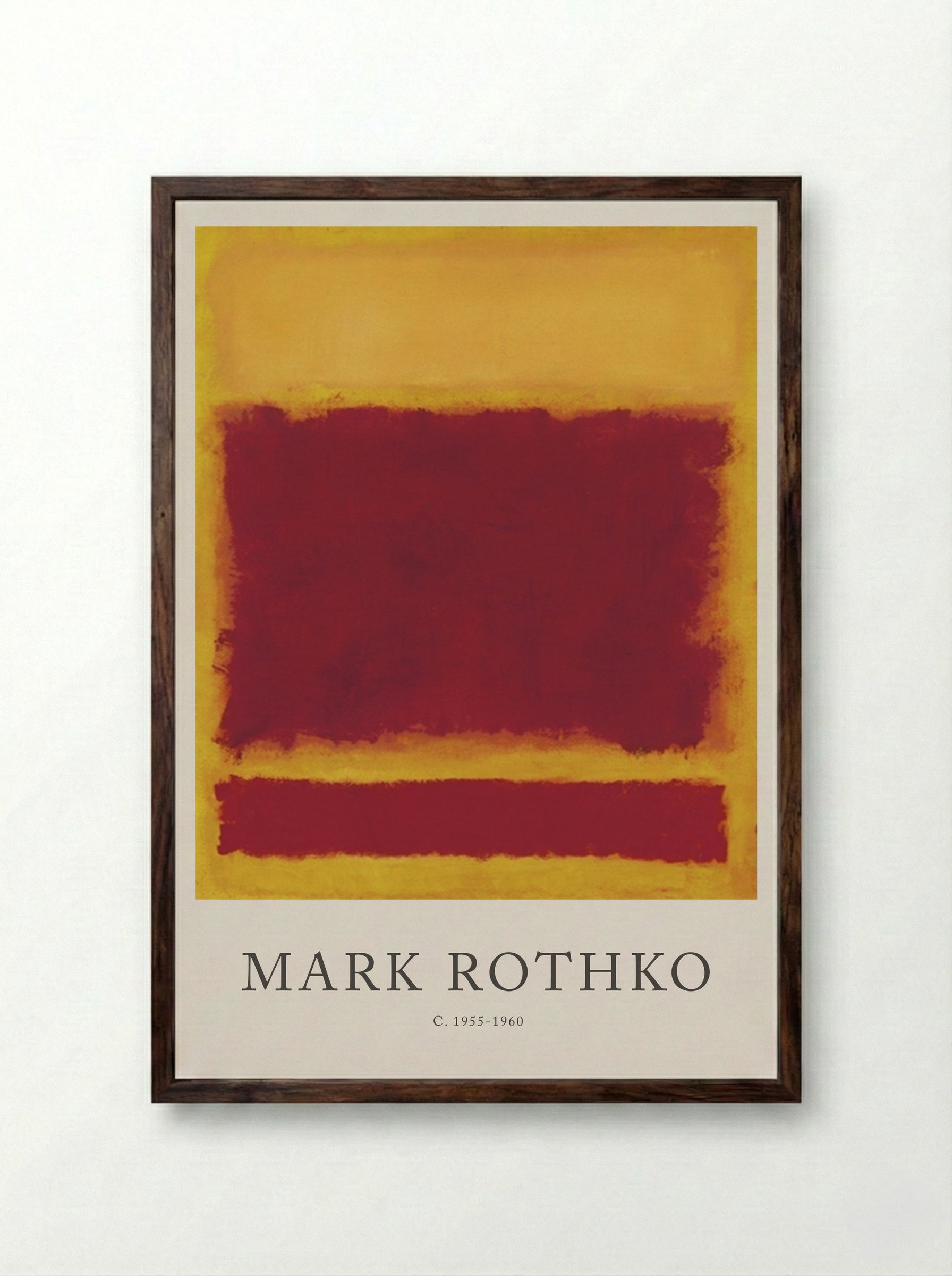 Untitled (Yellow, Red, Yellow) - Mark Rothko - Framed Print Dark Wood