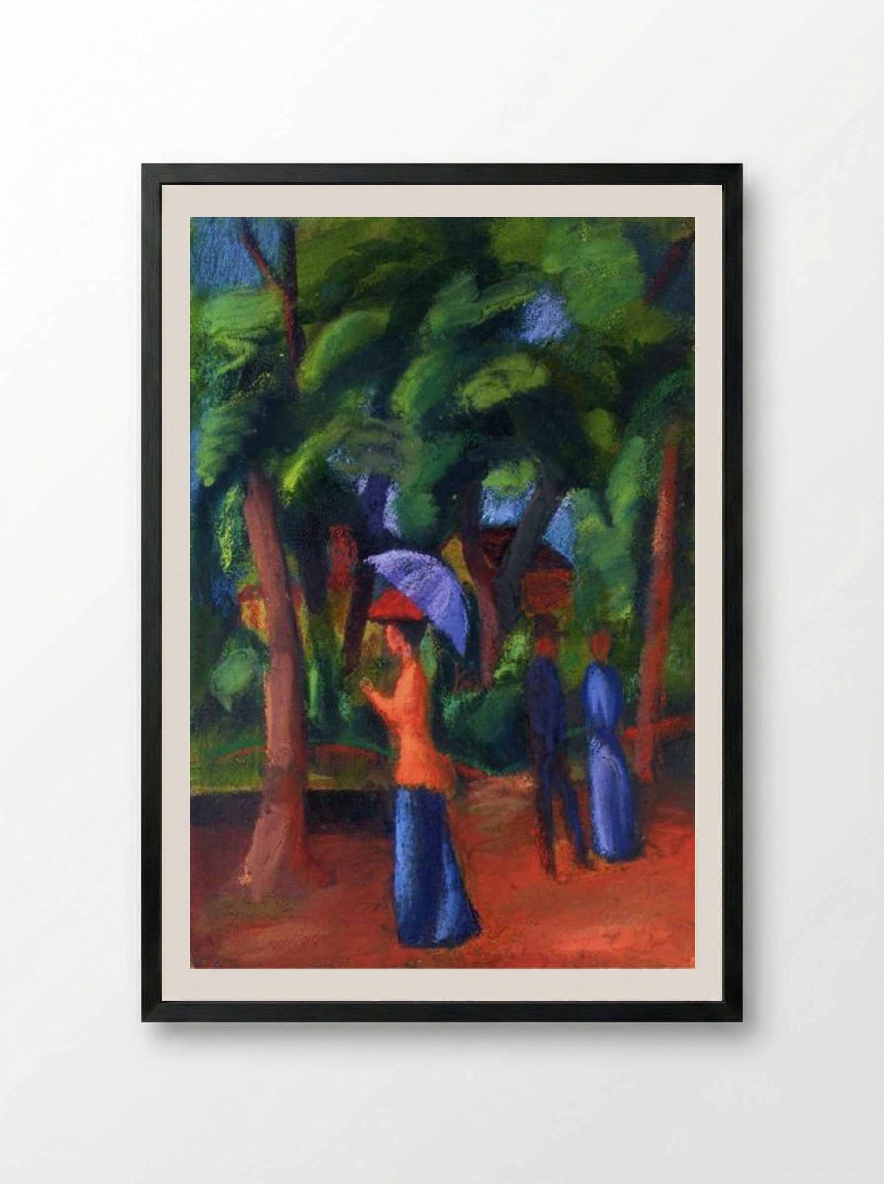 Walking in the Park - August Macke - Framed Print Black