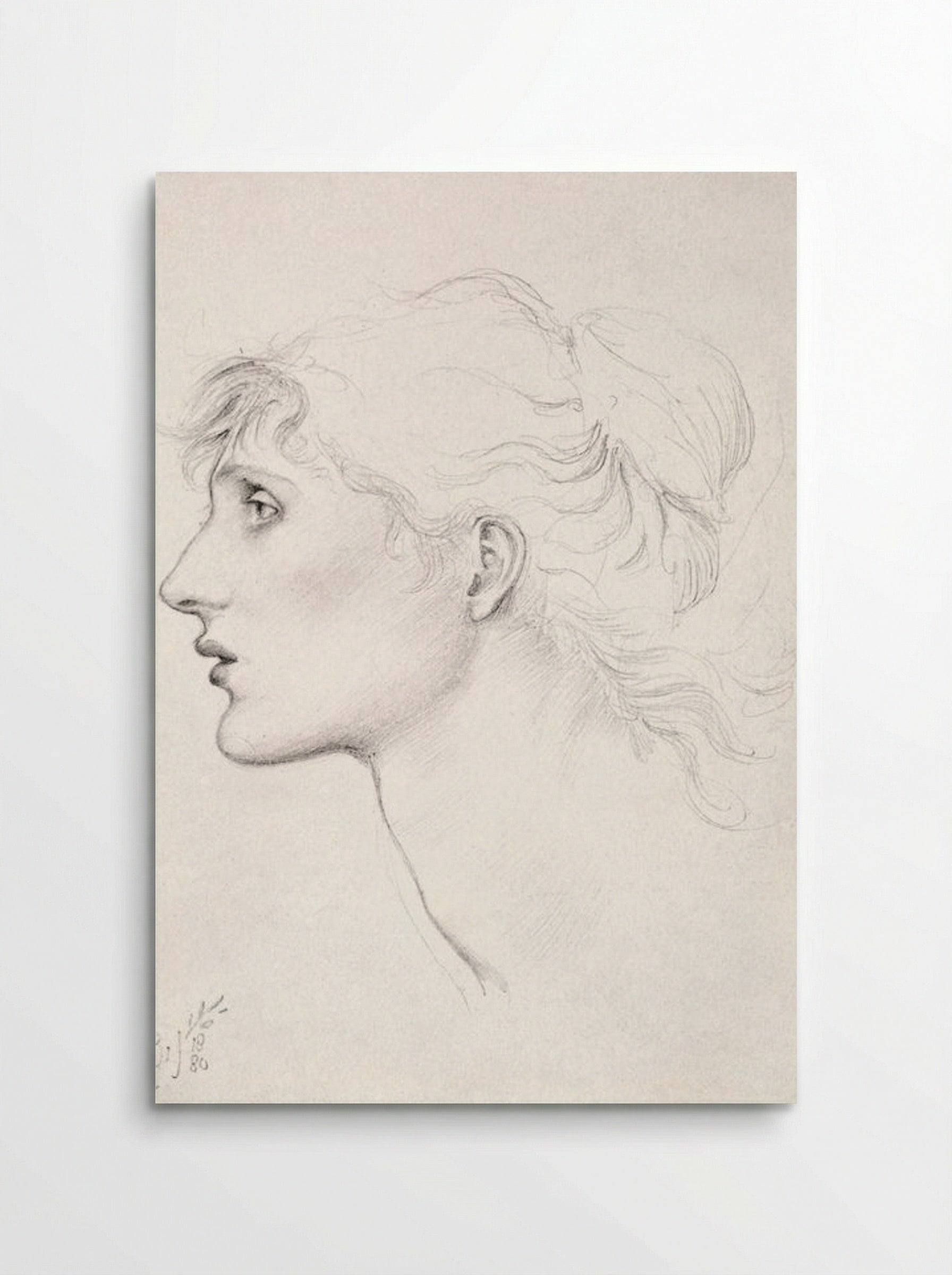 Study of Margaret Drummond for 'The Car of Love' - Edward Burne-Jones - Poster