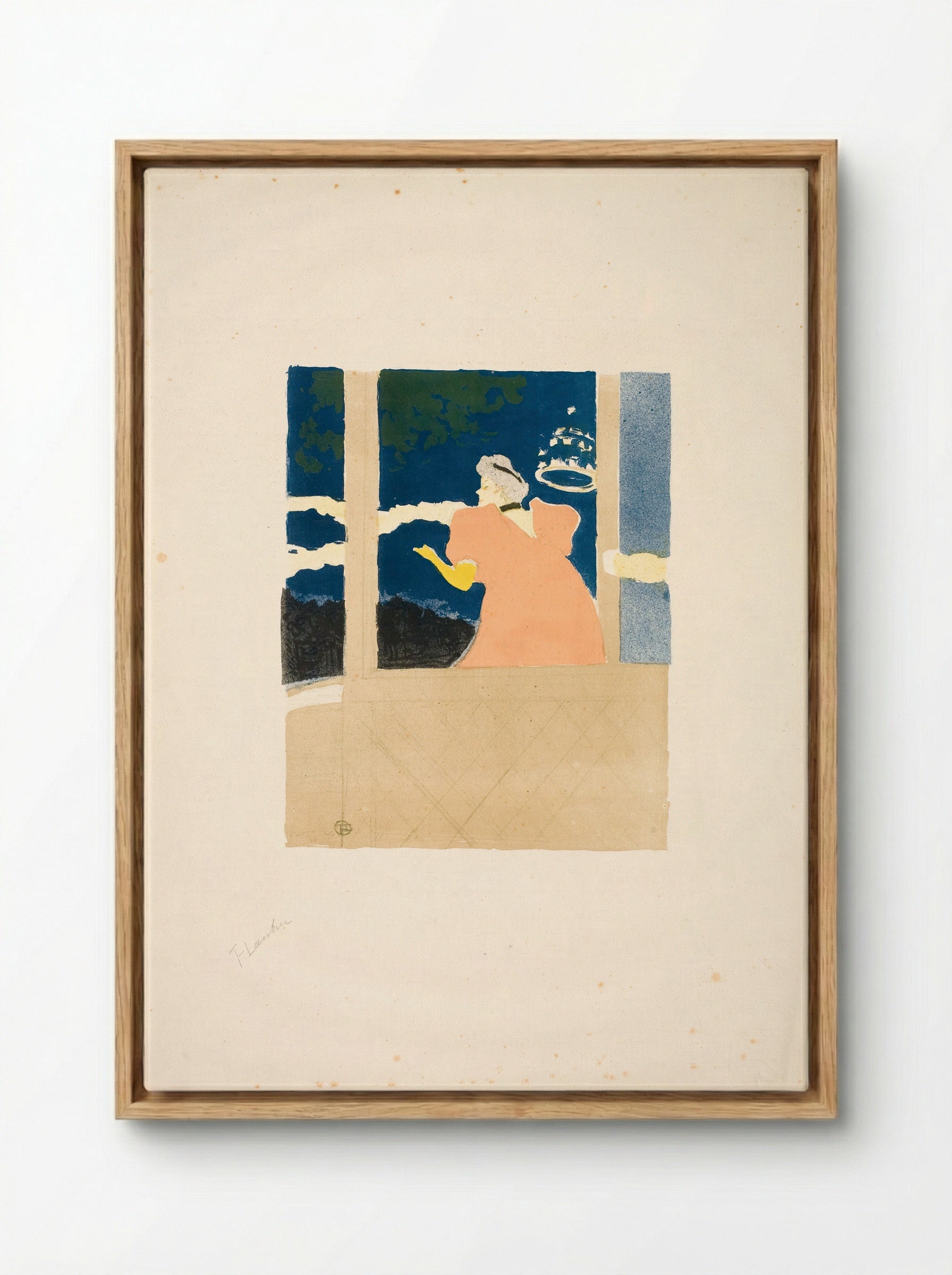 Aux Ambassadeurs - Chanteuse au café-concert - Henri de Toulouse-Lautrec - Framed Canvas Wood