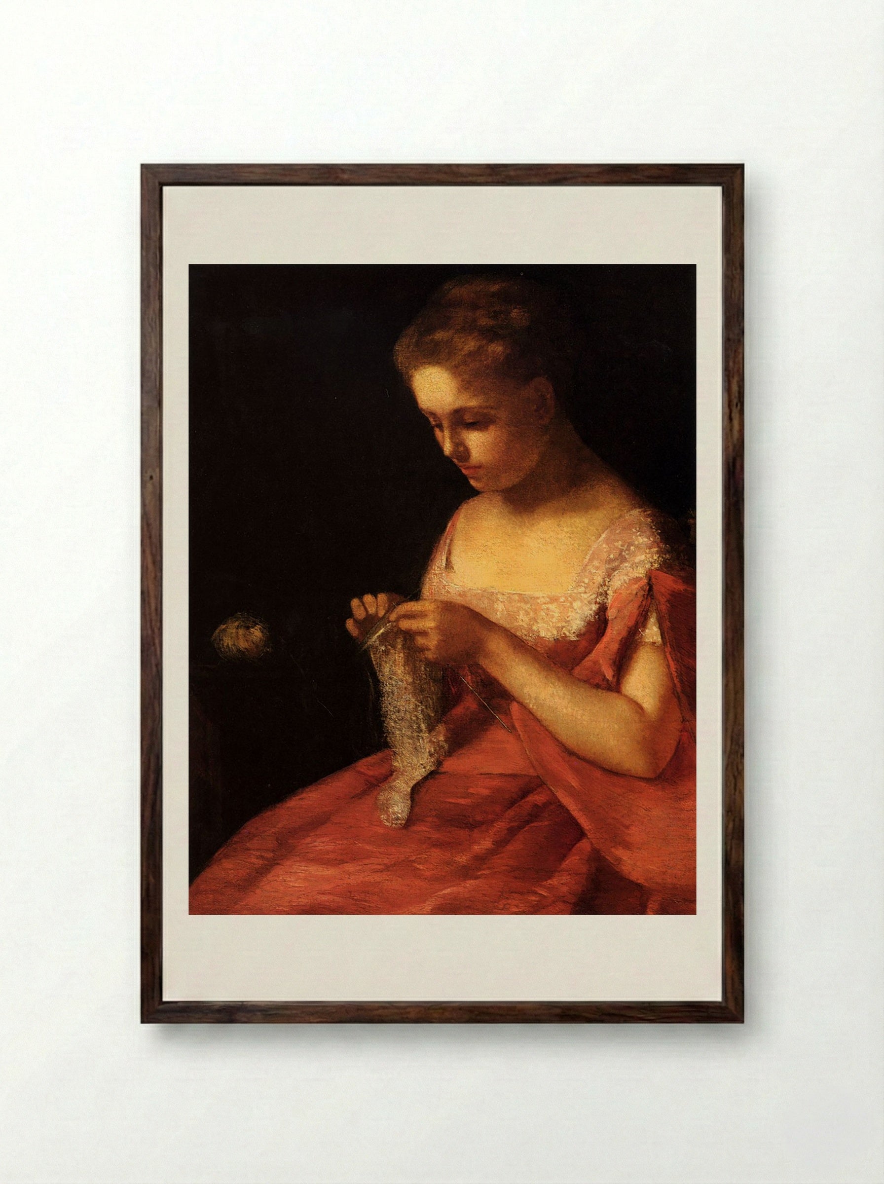The Young Bride - Mary Cassatt - Framed Print Dark Wood