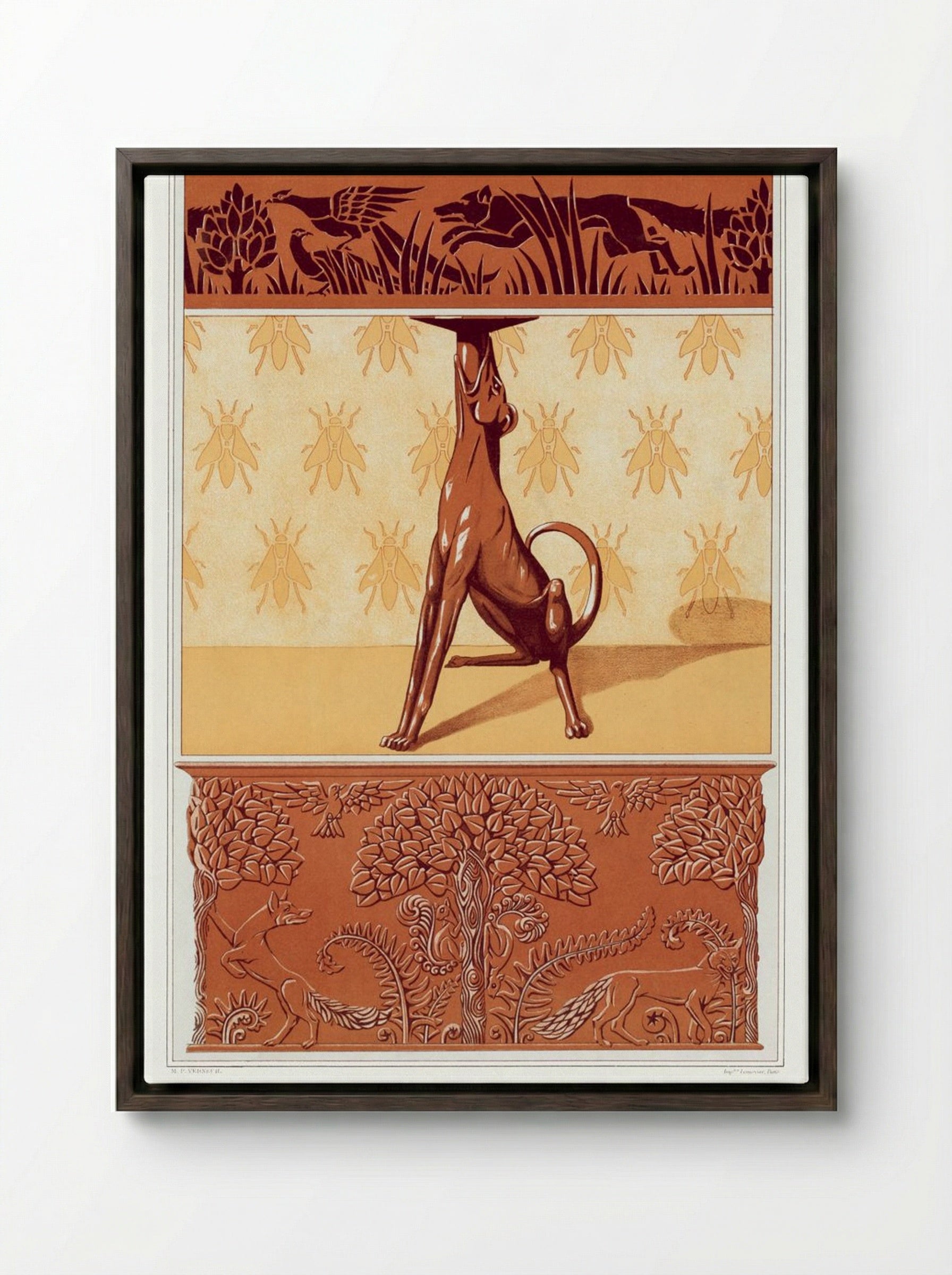 L'Animal dans la Décoration, Plate 26 - Fine Art Print - Framed Canvas Dark Wood