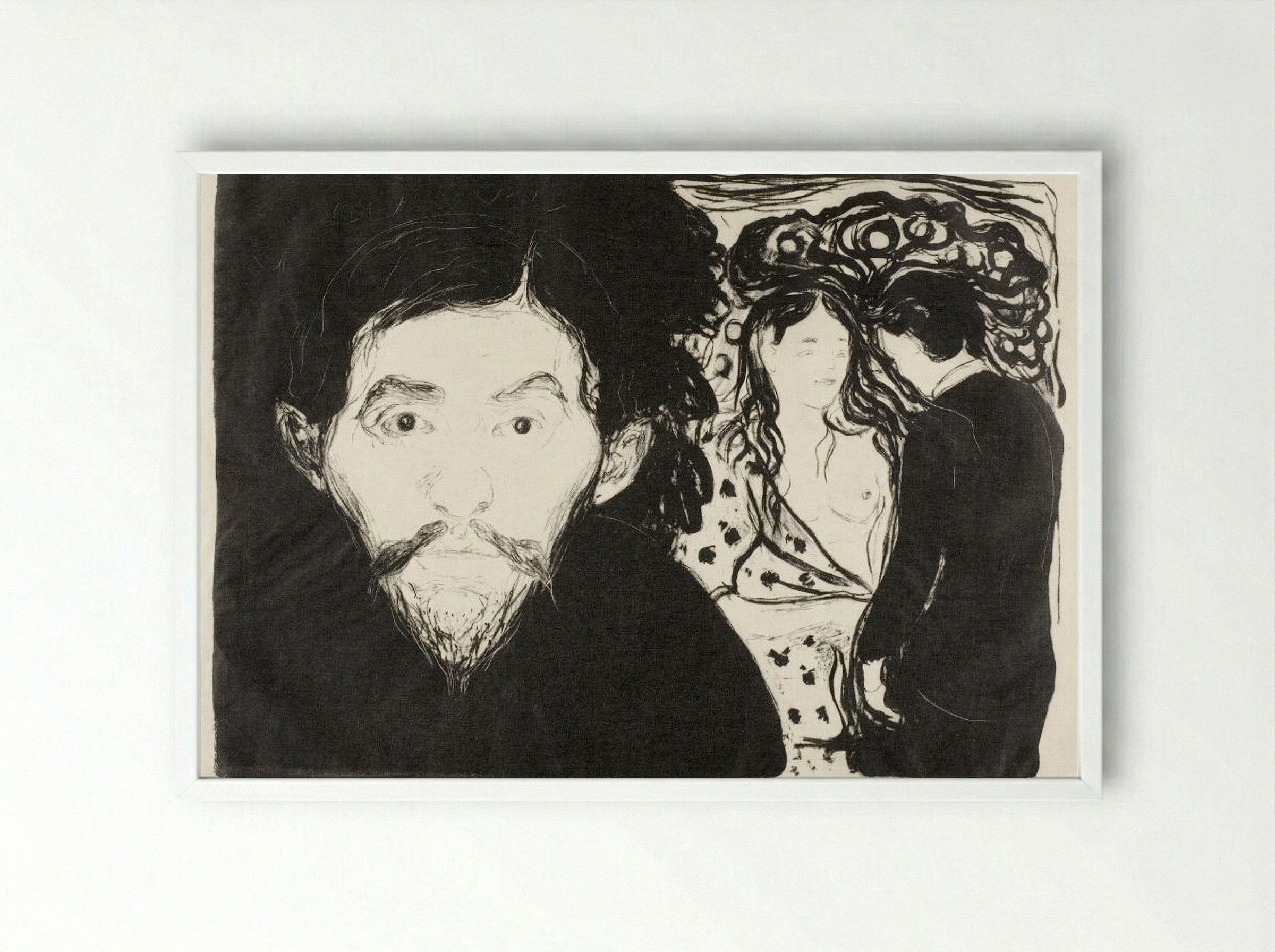 Jealousy I - Edvard Munch - Framed Print White