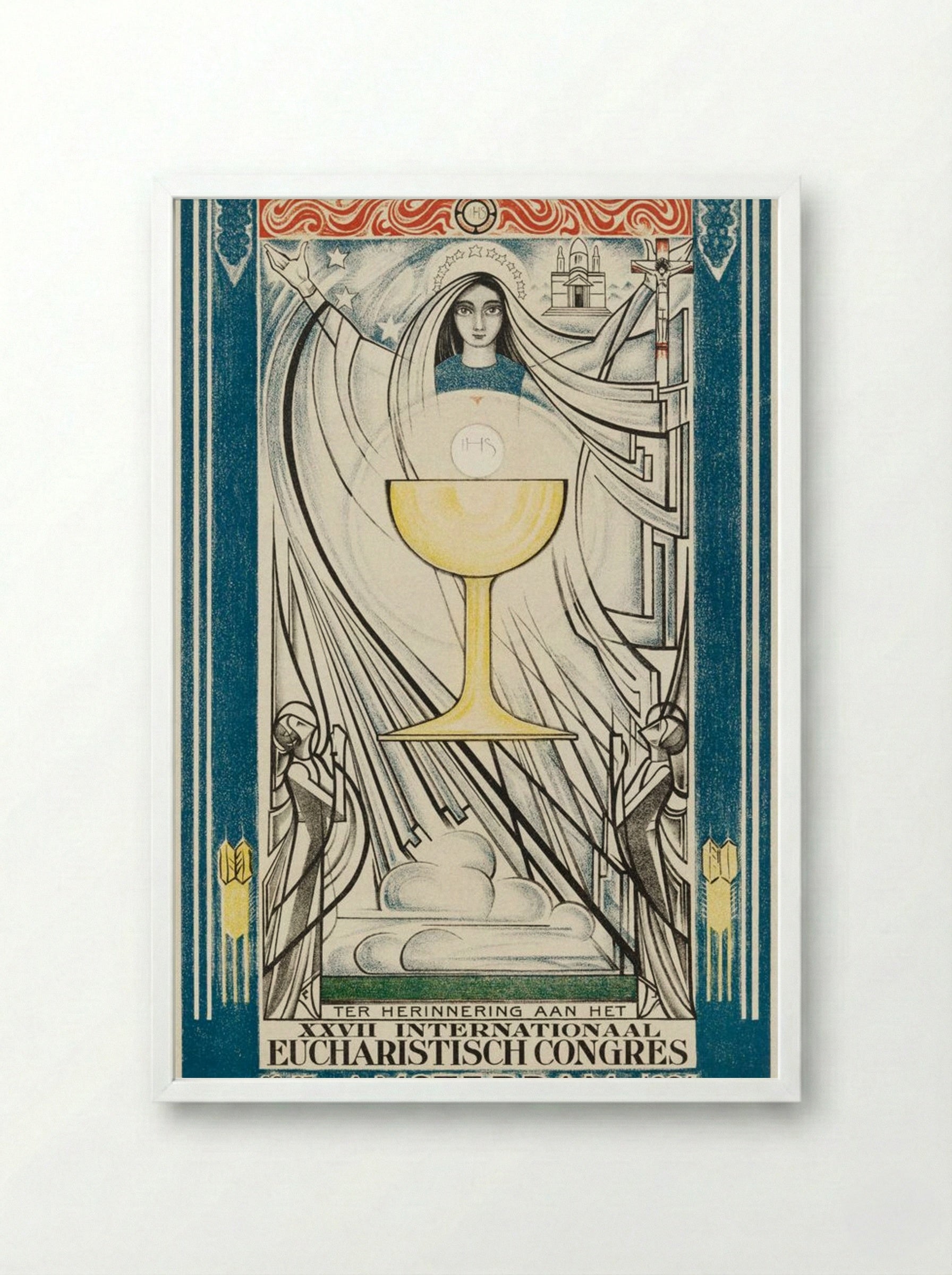 Poster for the International Eucharistic Congress, Amsterdam - Jan Toorop - Framed Print White
