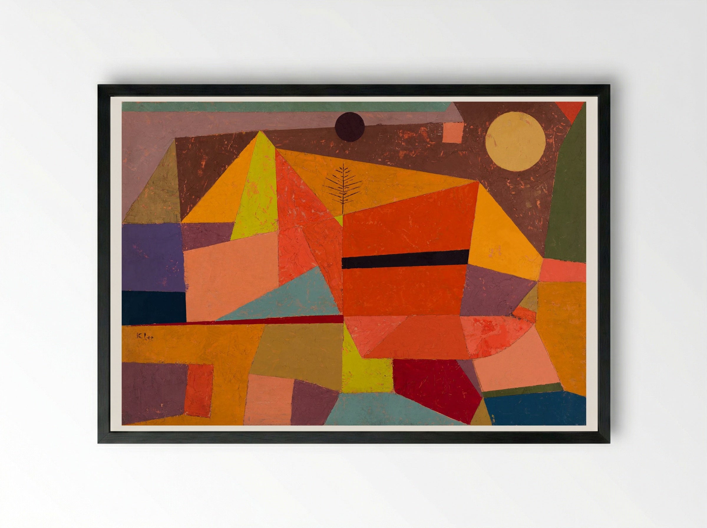 Heitere Gebirgslandschaft (Joyful Mountain Landscape) - Paul Klee - Framed Print Black
