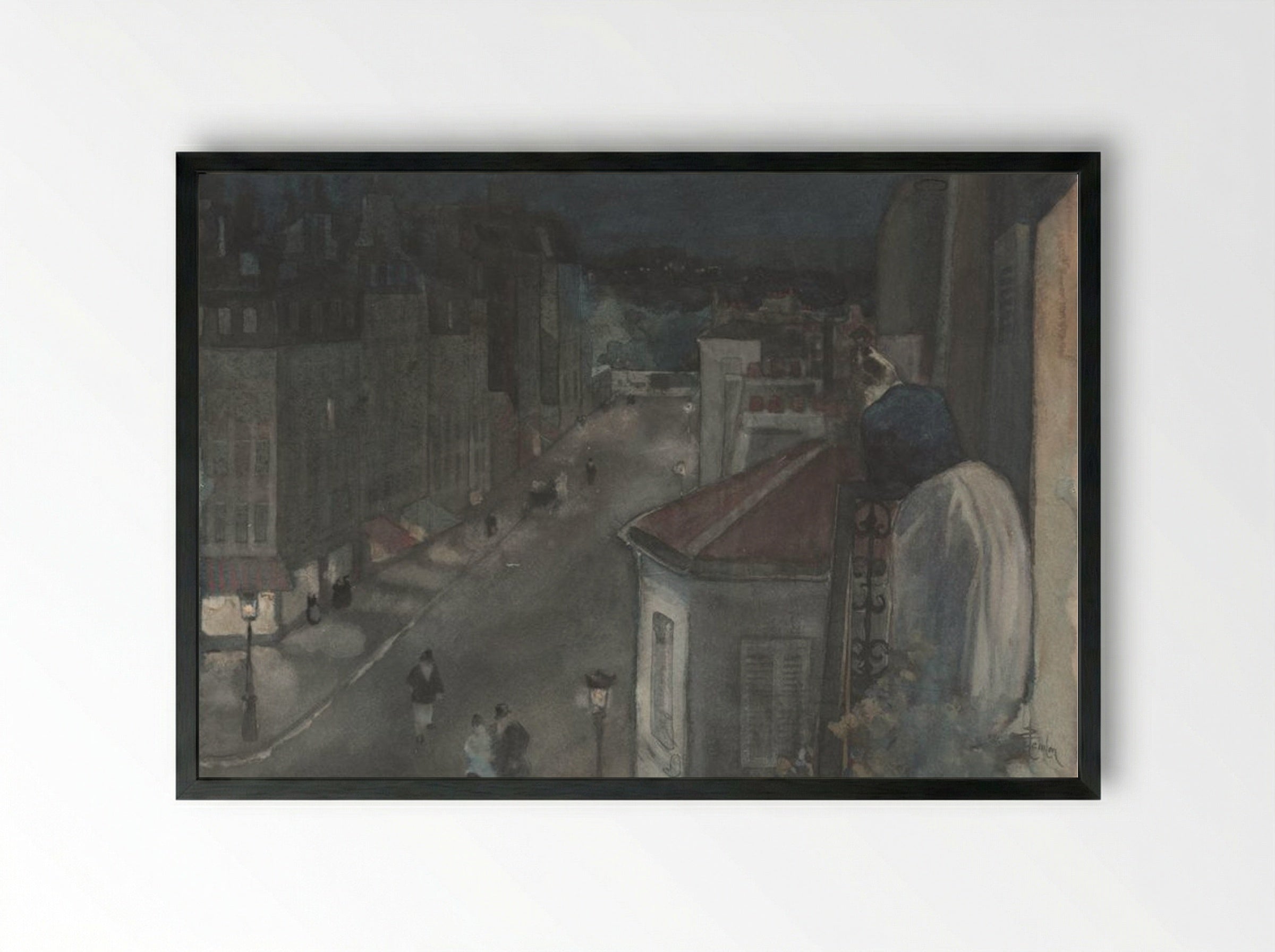 From the Sixth Floor - Théophile Alexandre Steinlen - Framed Print Black