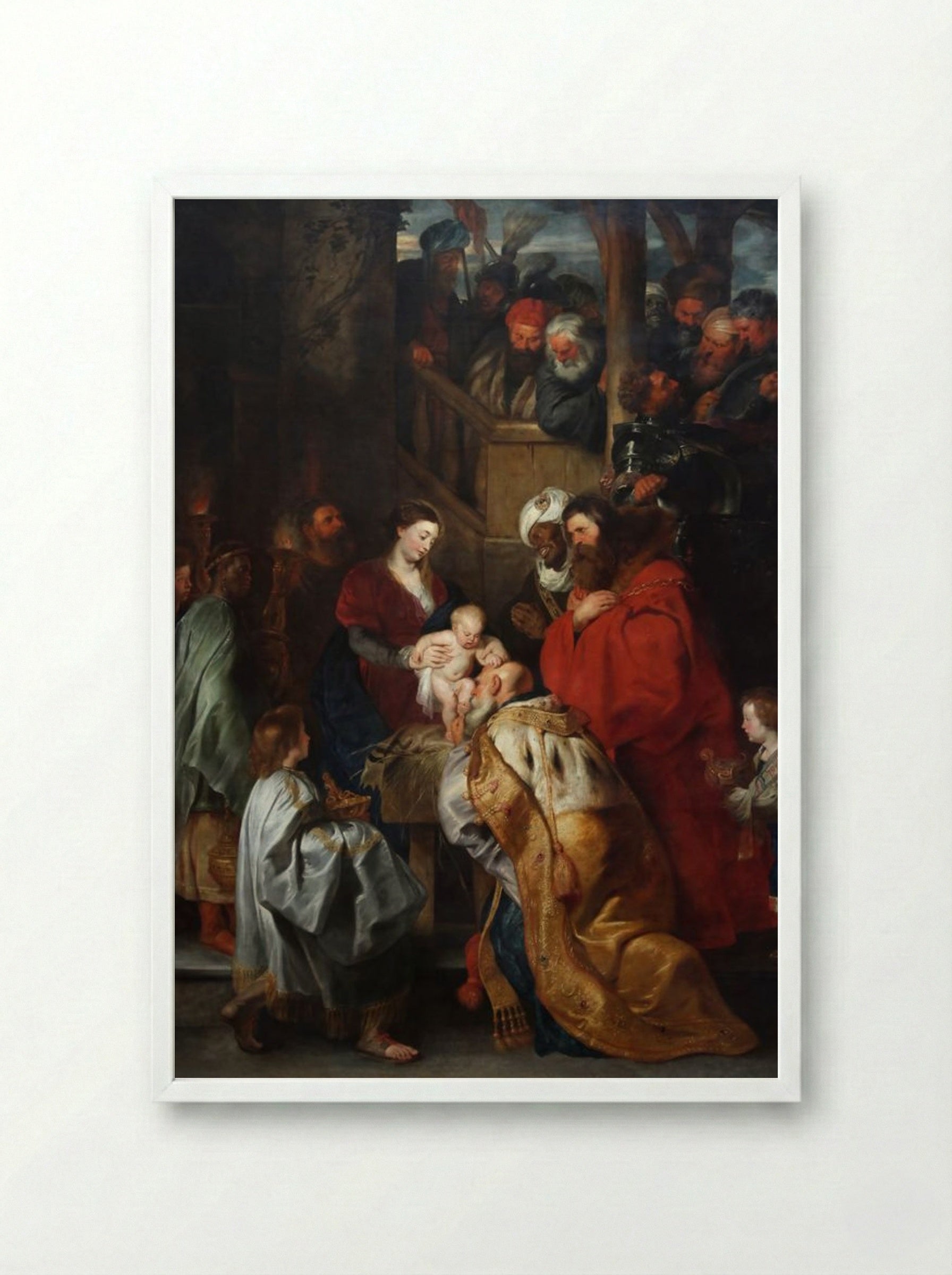 Adoration of the Magi - Peter Paul Rubens - Framed Print White