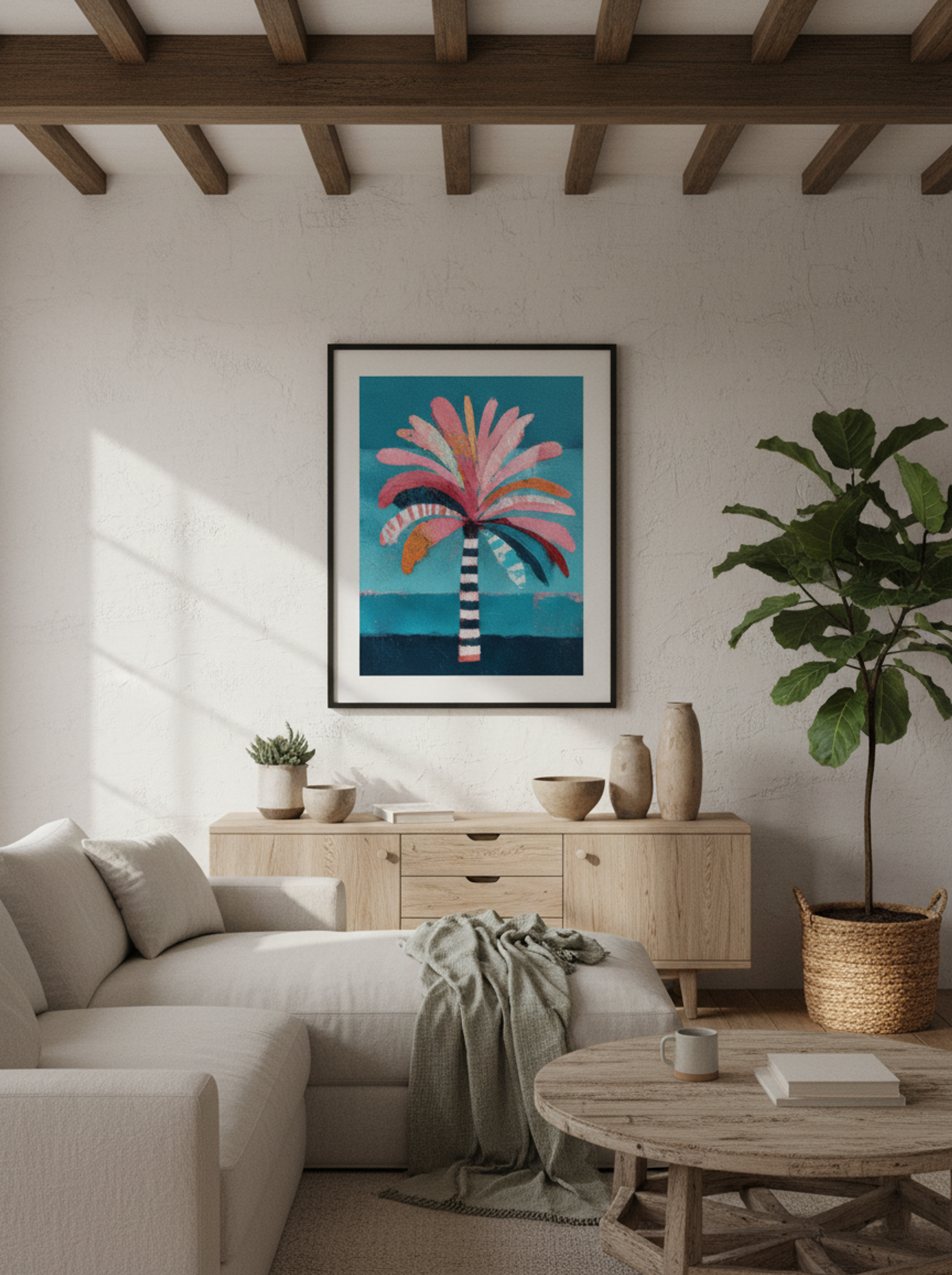 Electric Tropic Palm Pop Art Print - Lifestyle