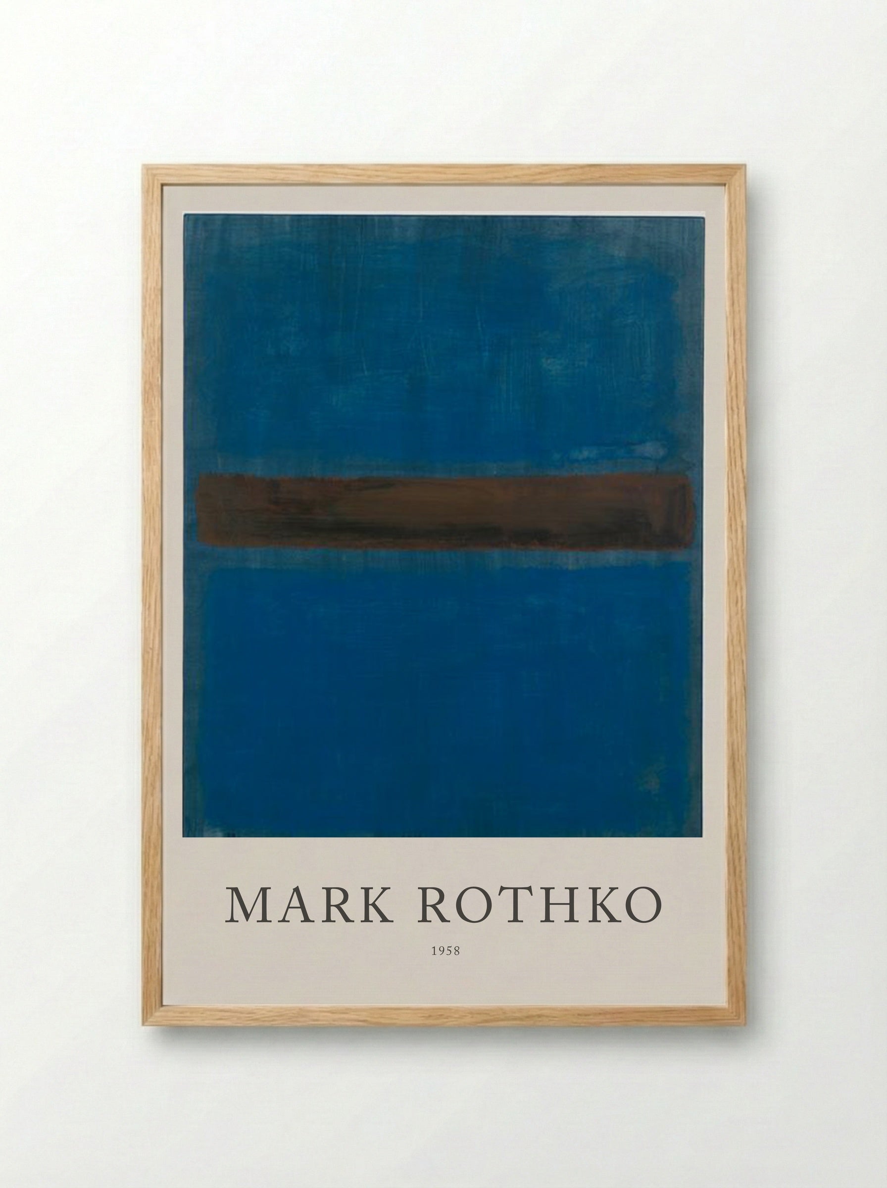 Untitled (Blue, Brown, Blue) - Mark Rothko - Framed Print Wood