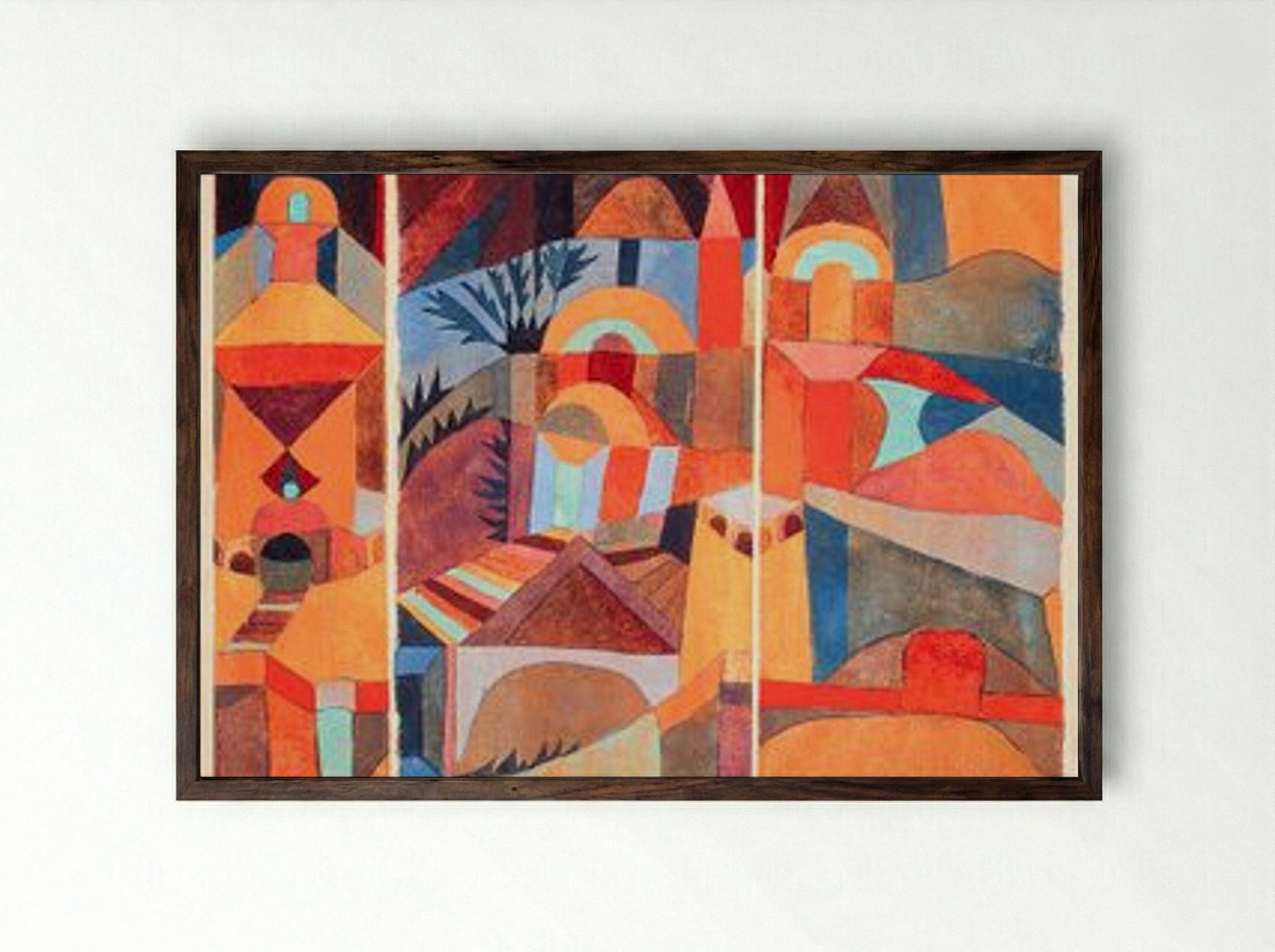 Temple Gardens - Paul Klee - Framed Print Dark Wood