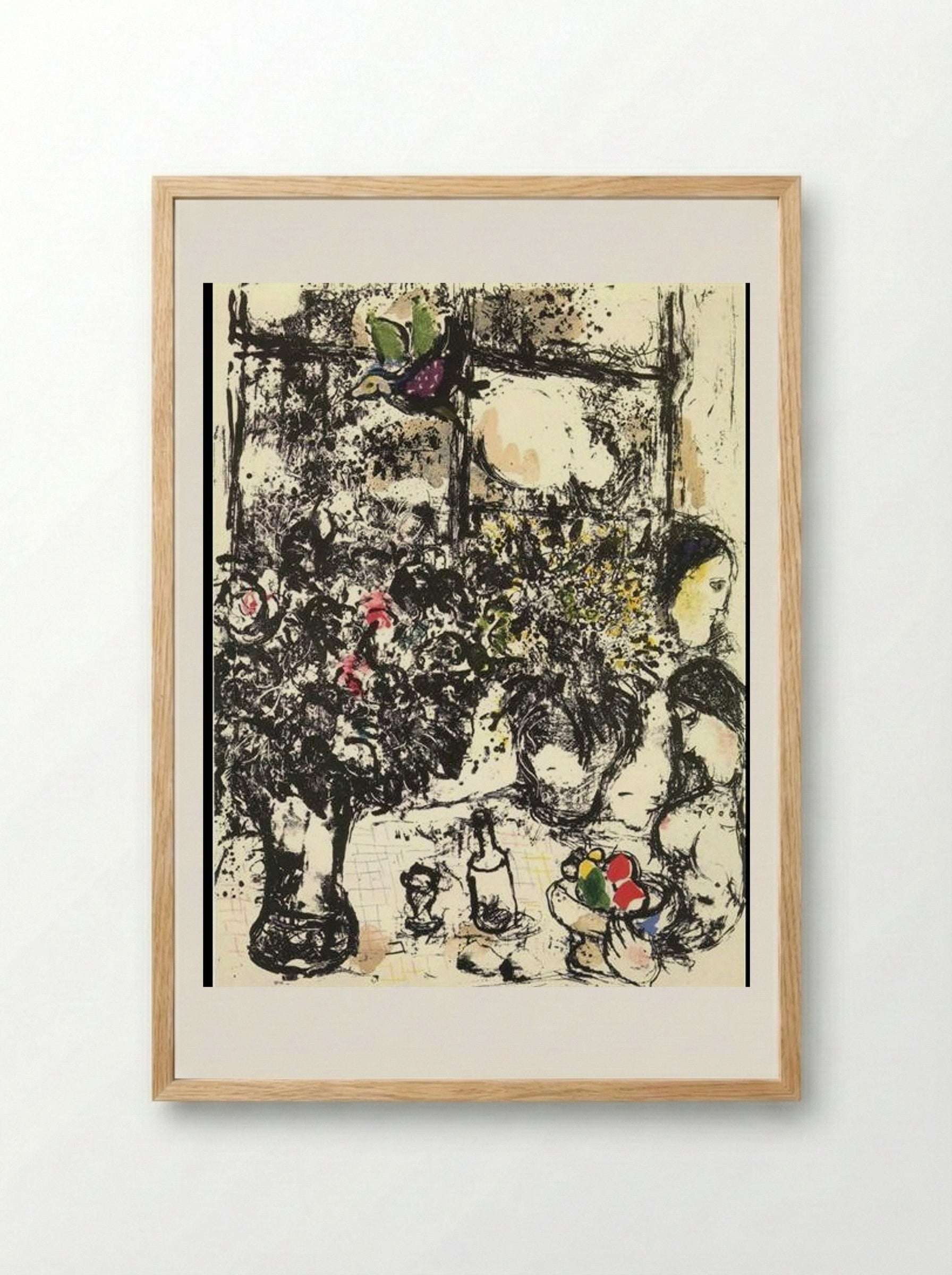Still Life with Bouquet - Marc Chagall - Framed Print Wood