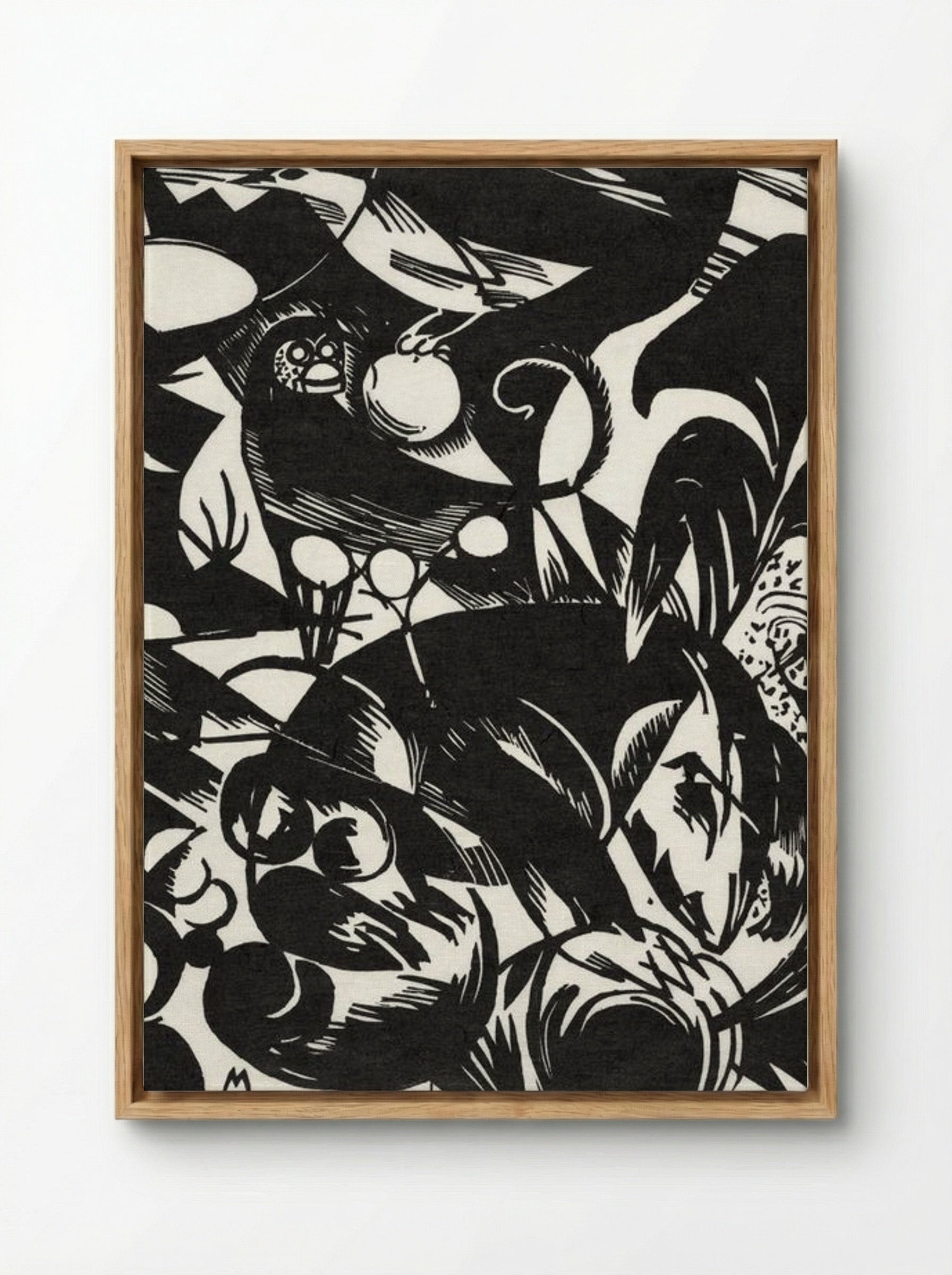 Birds and Fruit - Franz Marc - Framed Canvas Wood