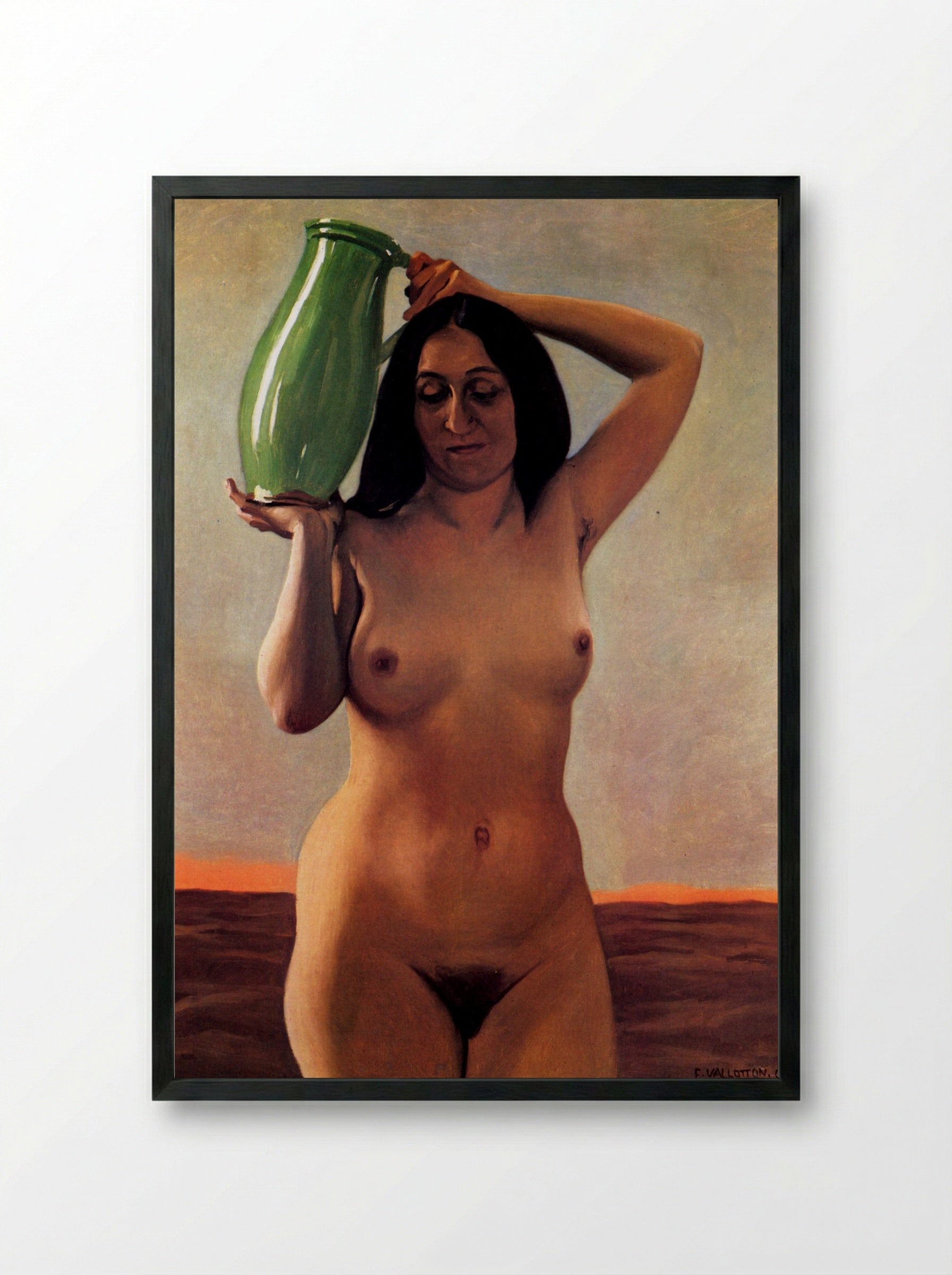 Woman with the Jug - Félix Vallotton - Framed Print Black
