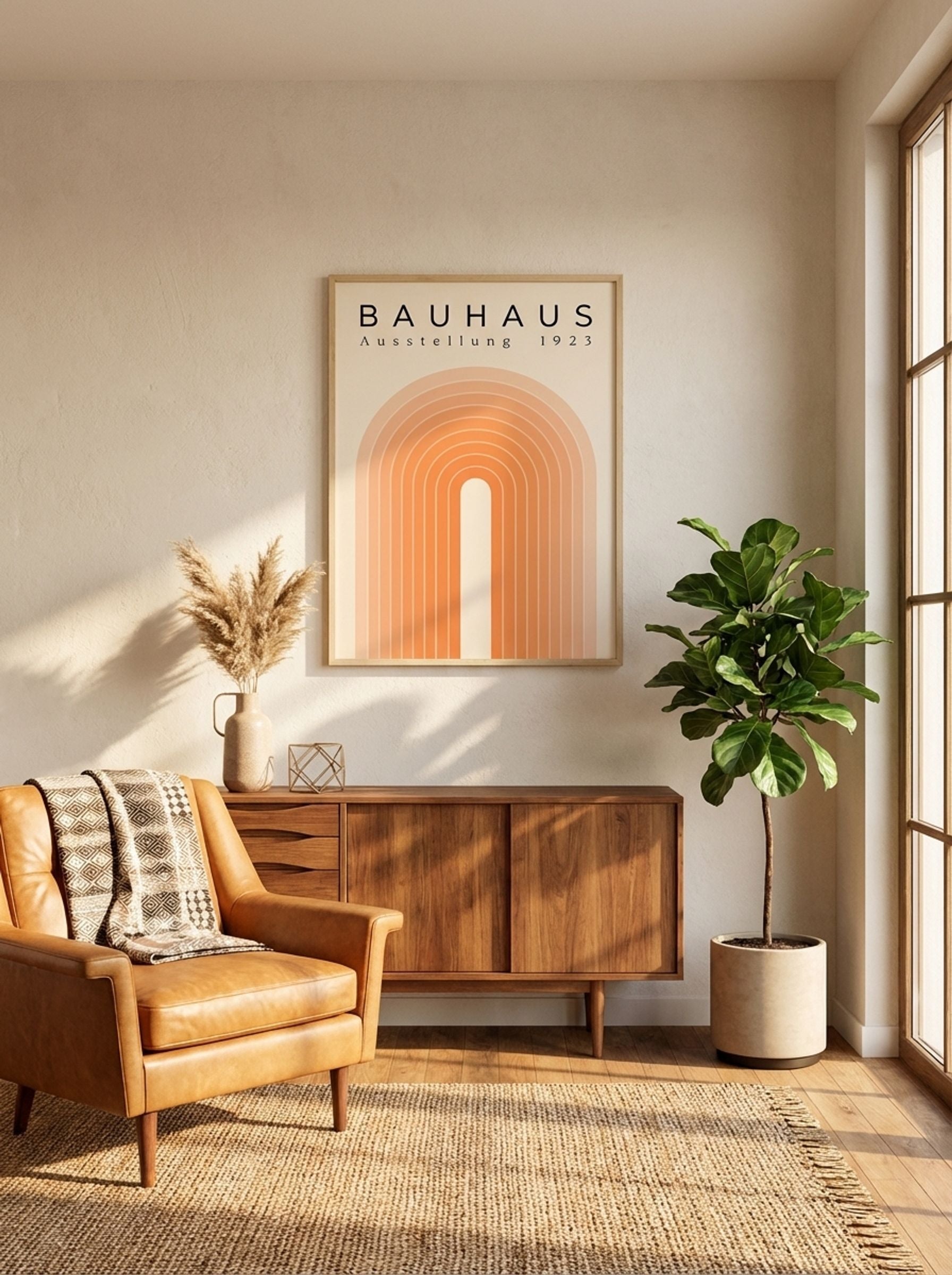 Bauhaus Sunset Arch – 1923 Exhibition Poster - Lifestyle