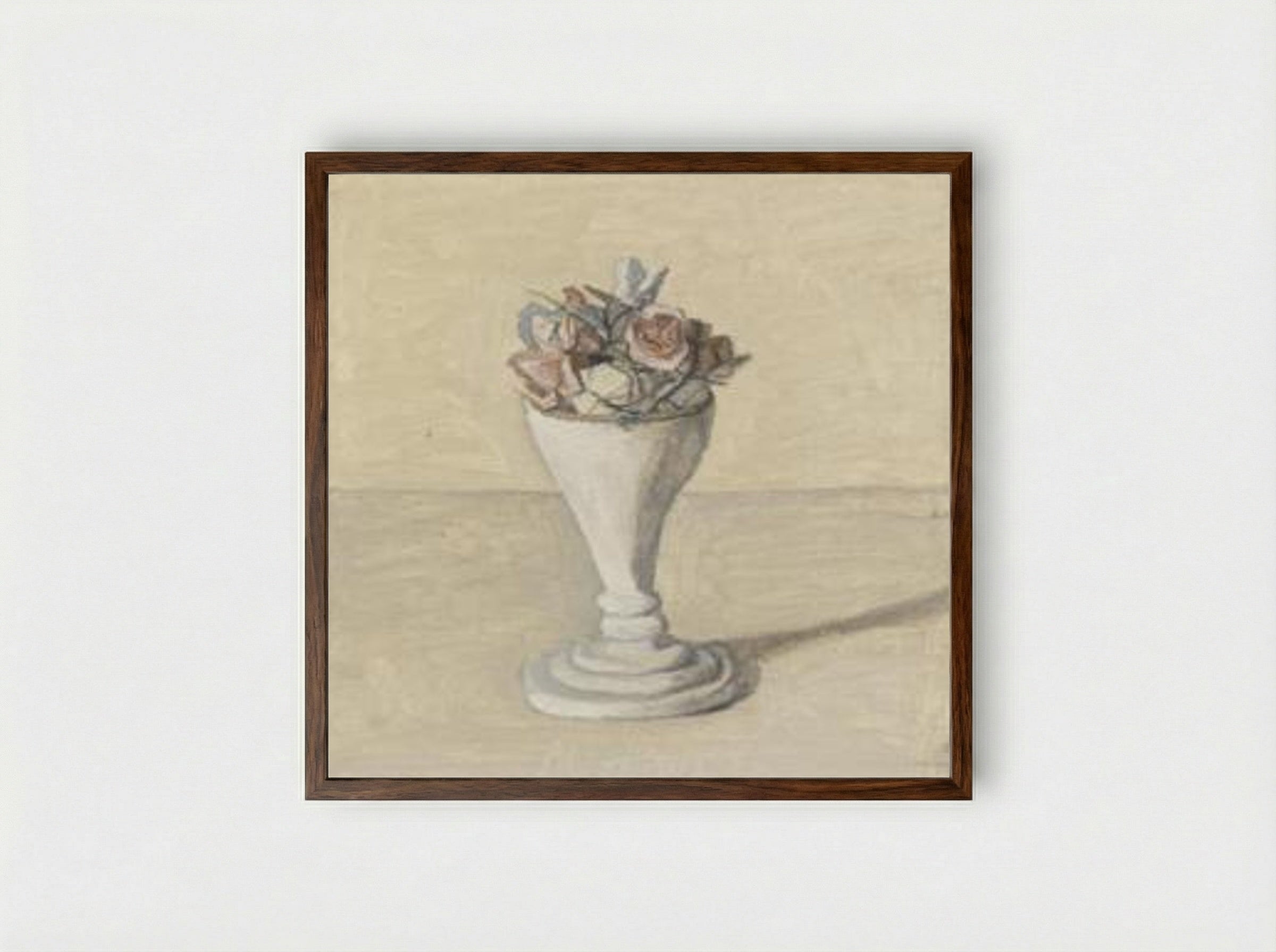 Fiori - Giorgio Morandi - Framed Print Dark Wood