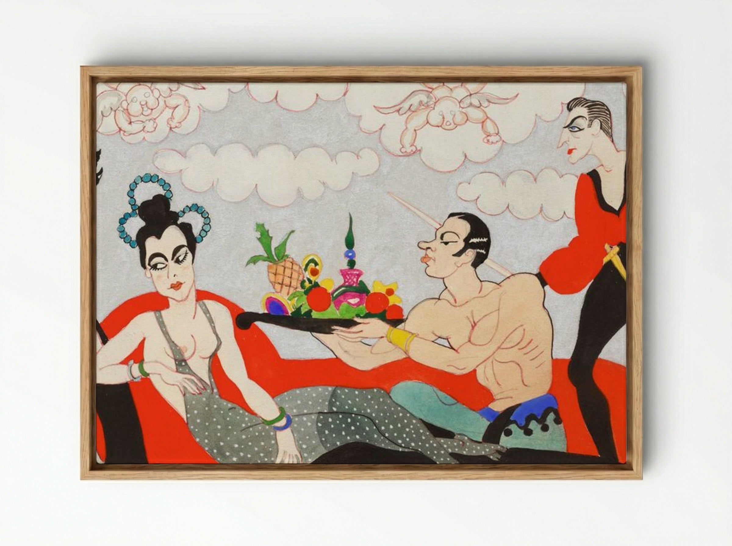 Mural Study No. 3 - John Decker - Framed Canvas Wood