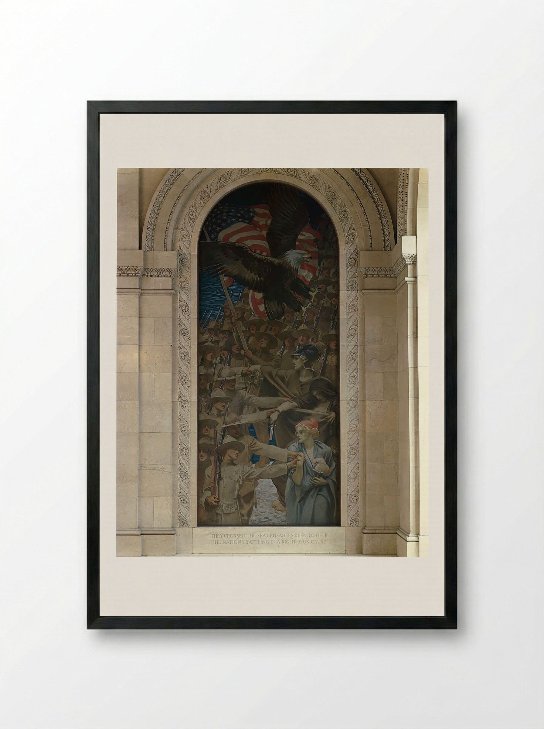 Entering the War - John Singer Sargent - Framed Print Black