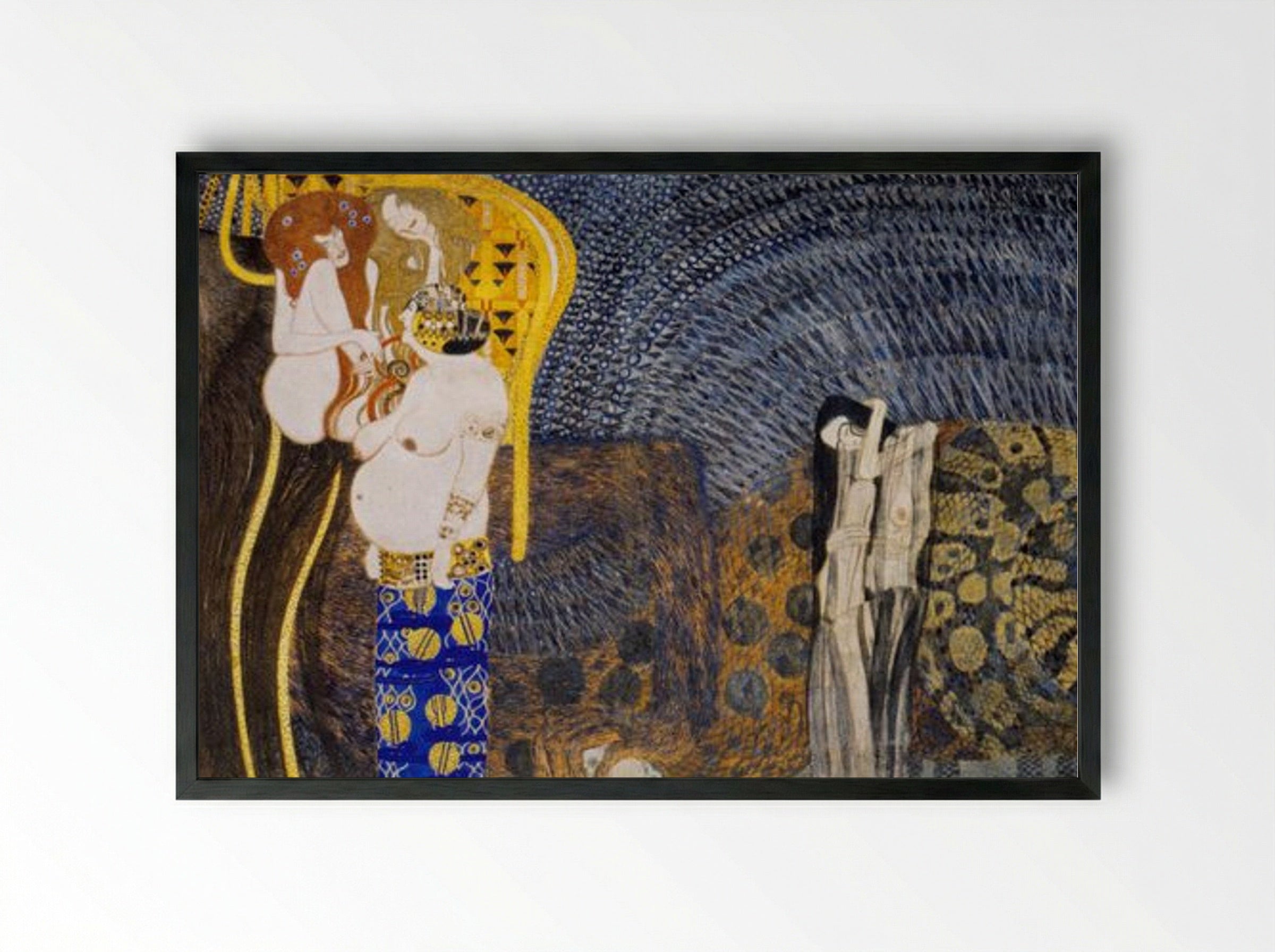 The Hostile Powers - Gustav Klimt - Framed Print Black