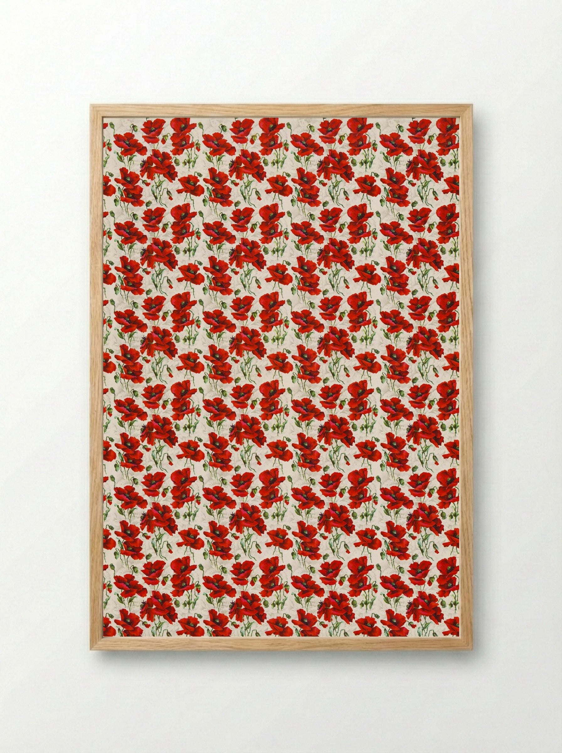 Red Poppy Design - Fine Art Print - Framed Print Wood