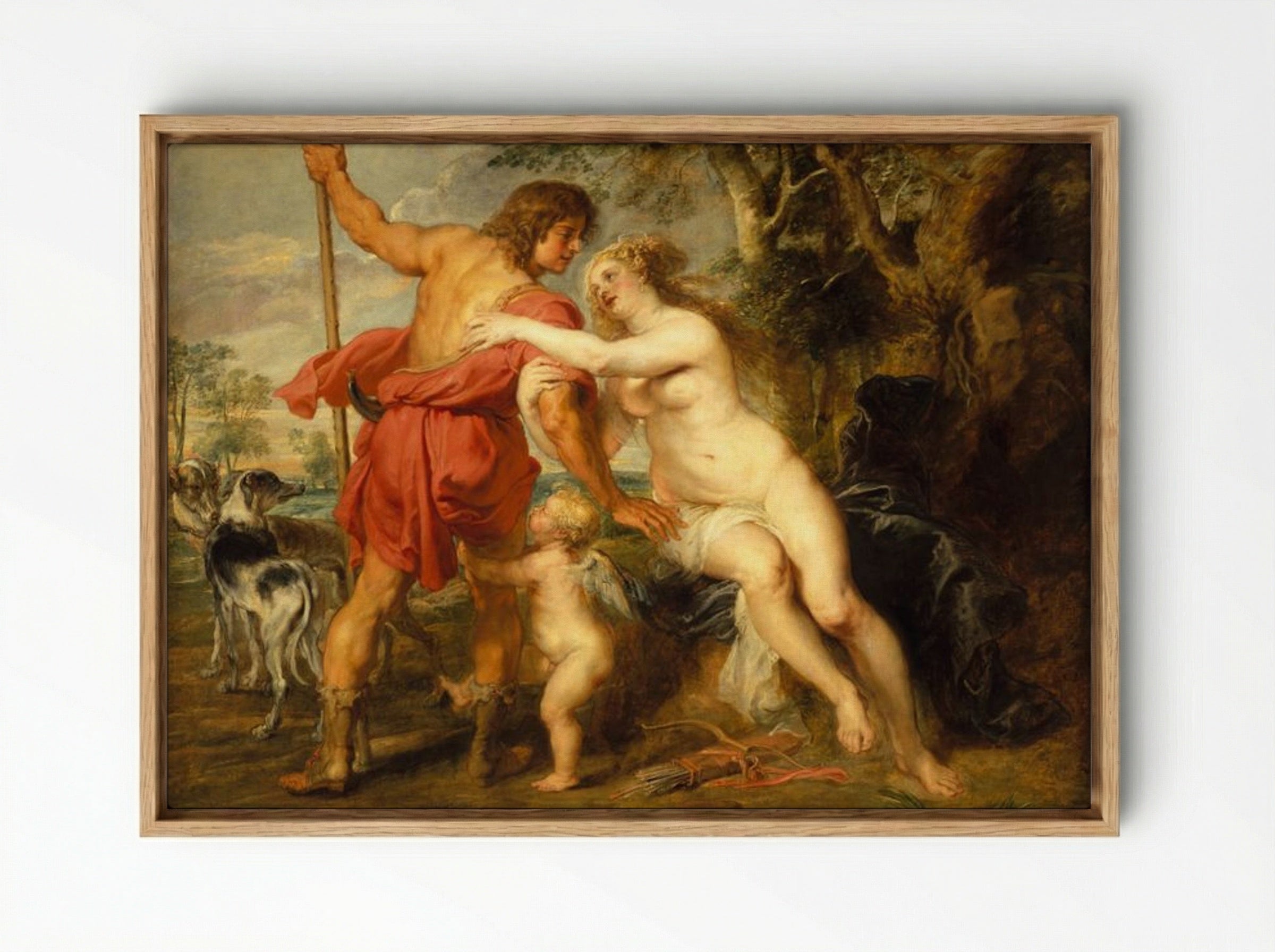 Venus and Adonis - Peter Paul Rubens - Framed Canvas Wood