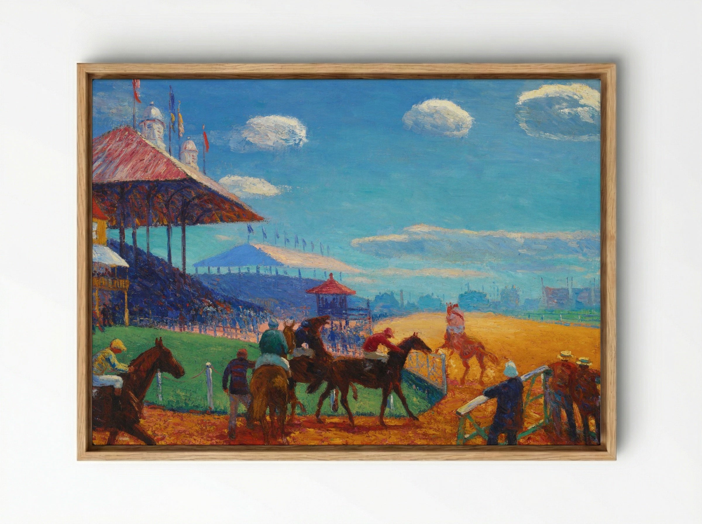 Race Track - William James Glackens - Framed Canvas Wood