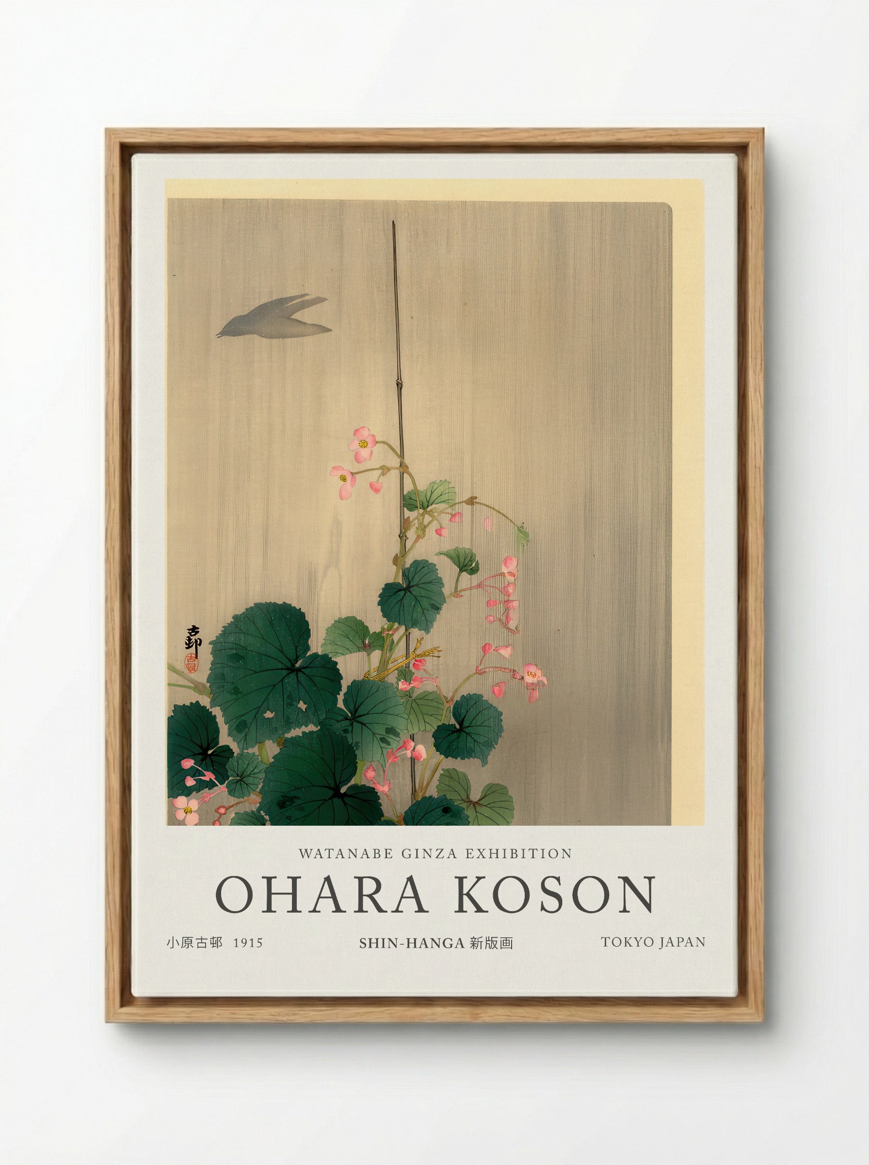 Bird And Begonias - Ohara Koson