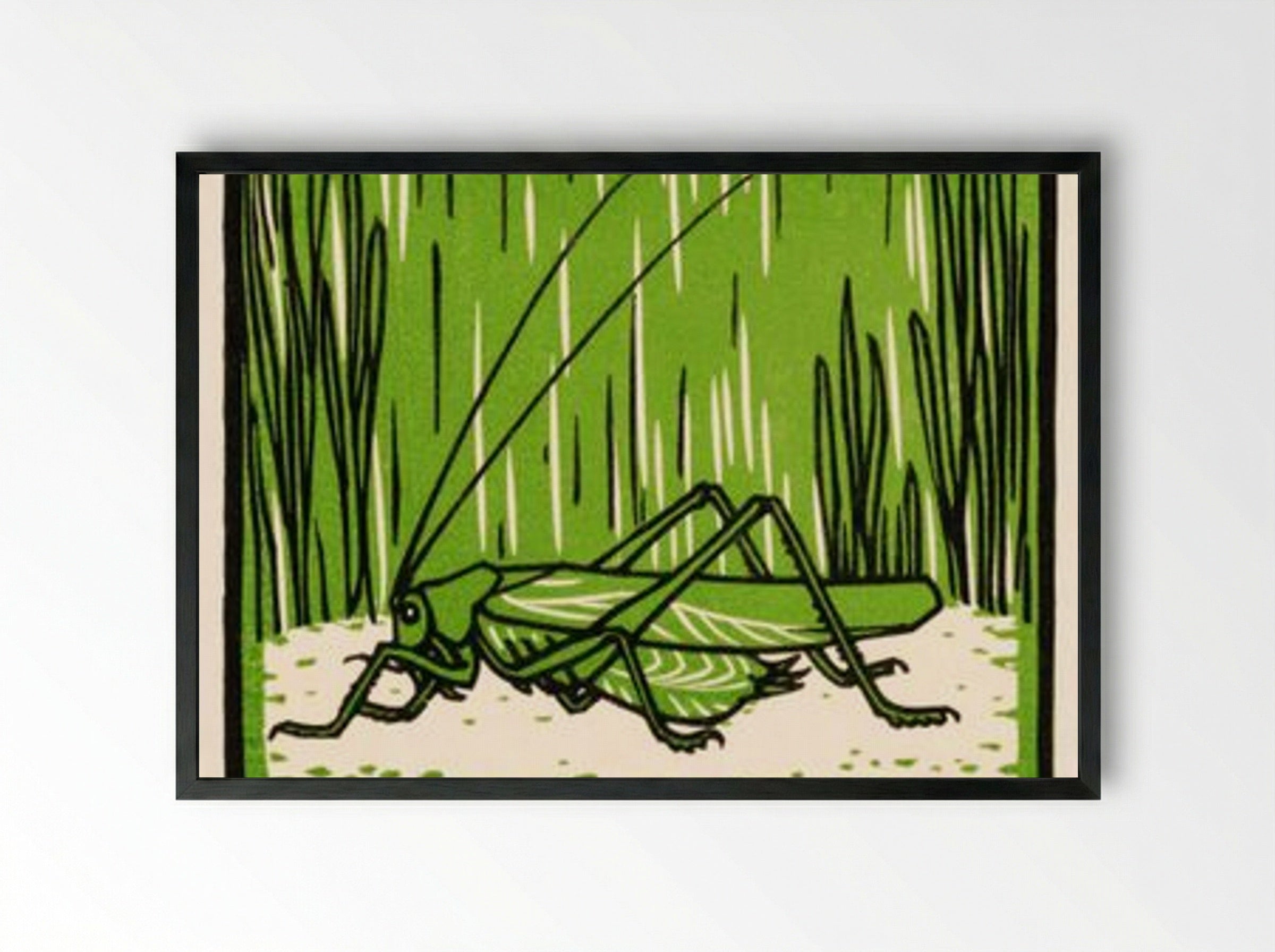 Grasshopper - Julie de Graag - Framed Print Black