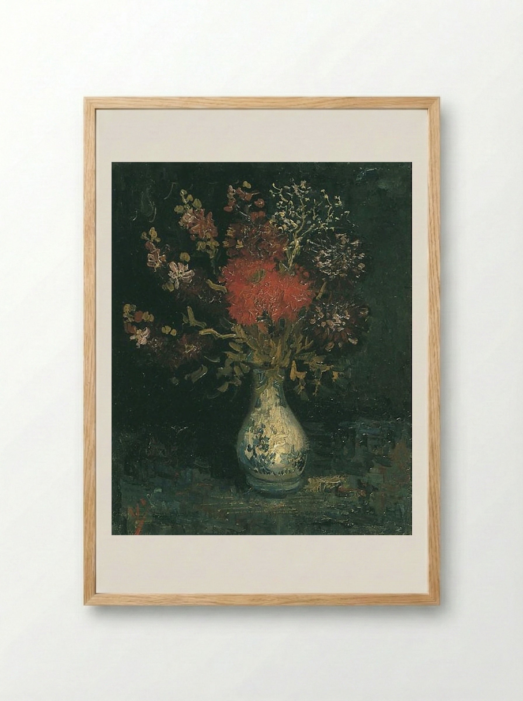 Vase with Flowers - Vincent van Gogh - Framed Print Wood