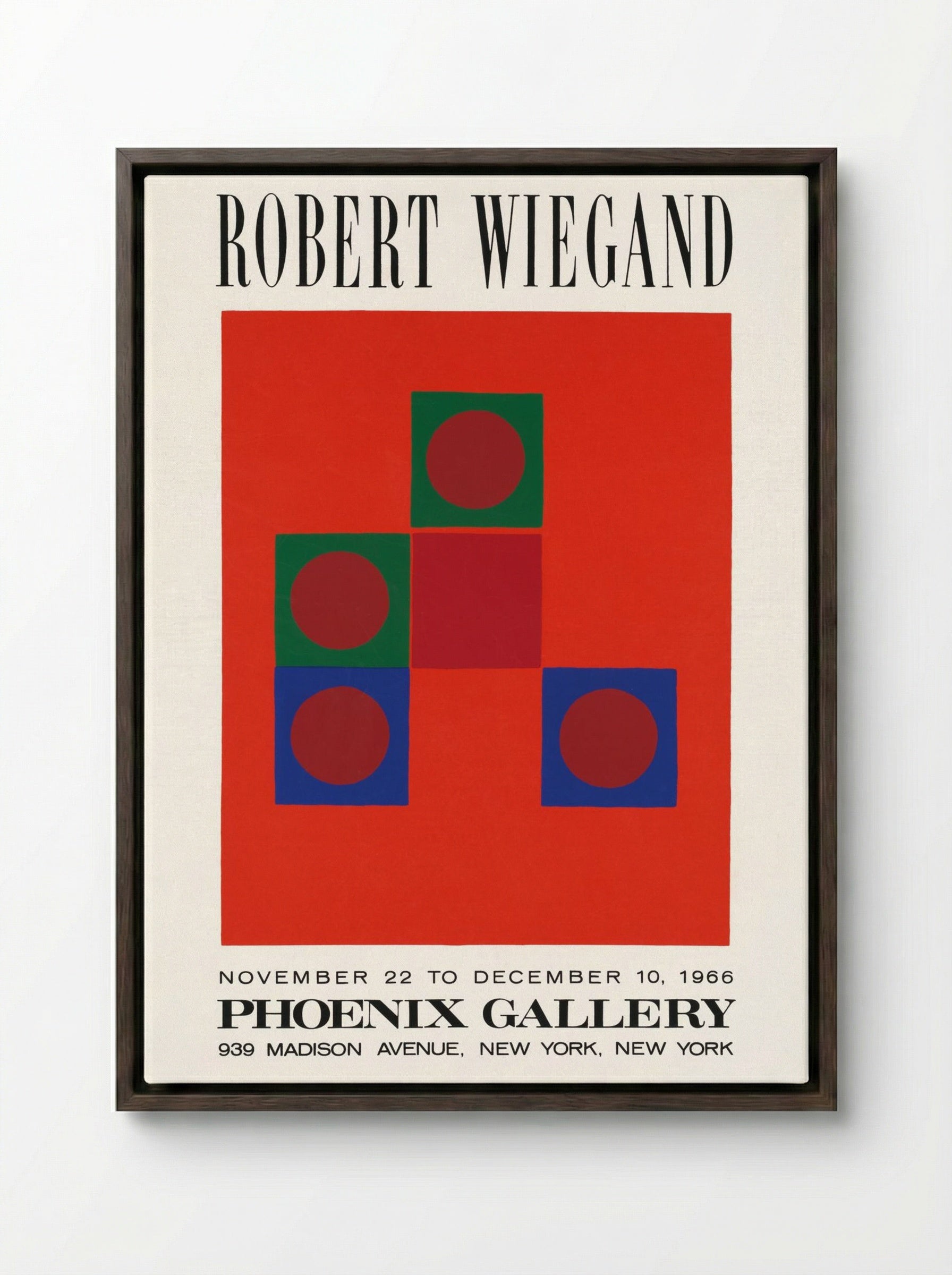 Phoenix Gallery Exhibition Poster - Robert Wiegand - Framed Canvas Dark Wood