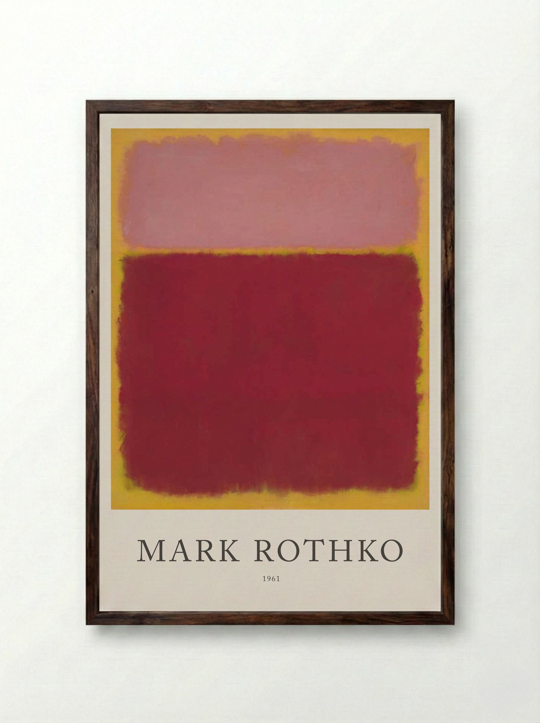 Untitled (Pink and Red over Yellow) - Mark Rothko - Framed Print Dark Wood
