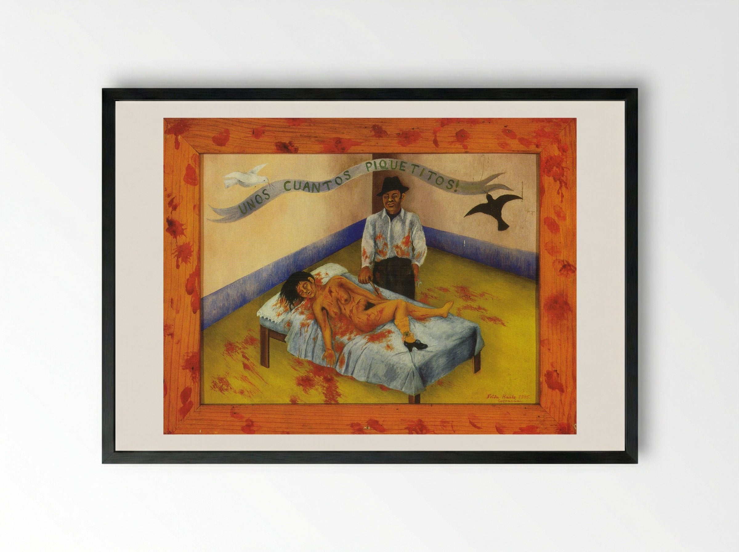 Unos Cuantos Piquetitos (A Few Small Nips) - Frida Kahlo - Framed Print Black