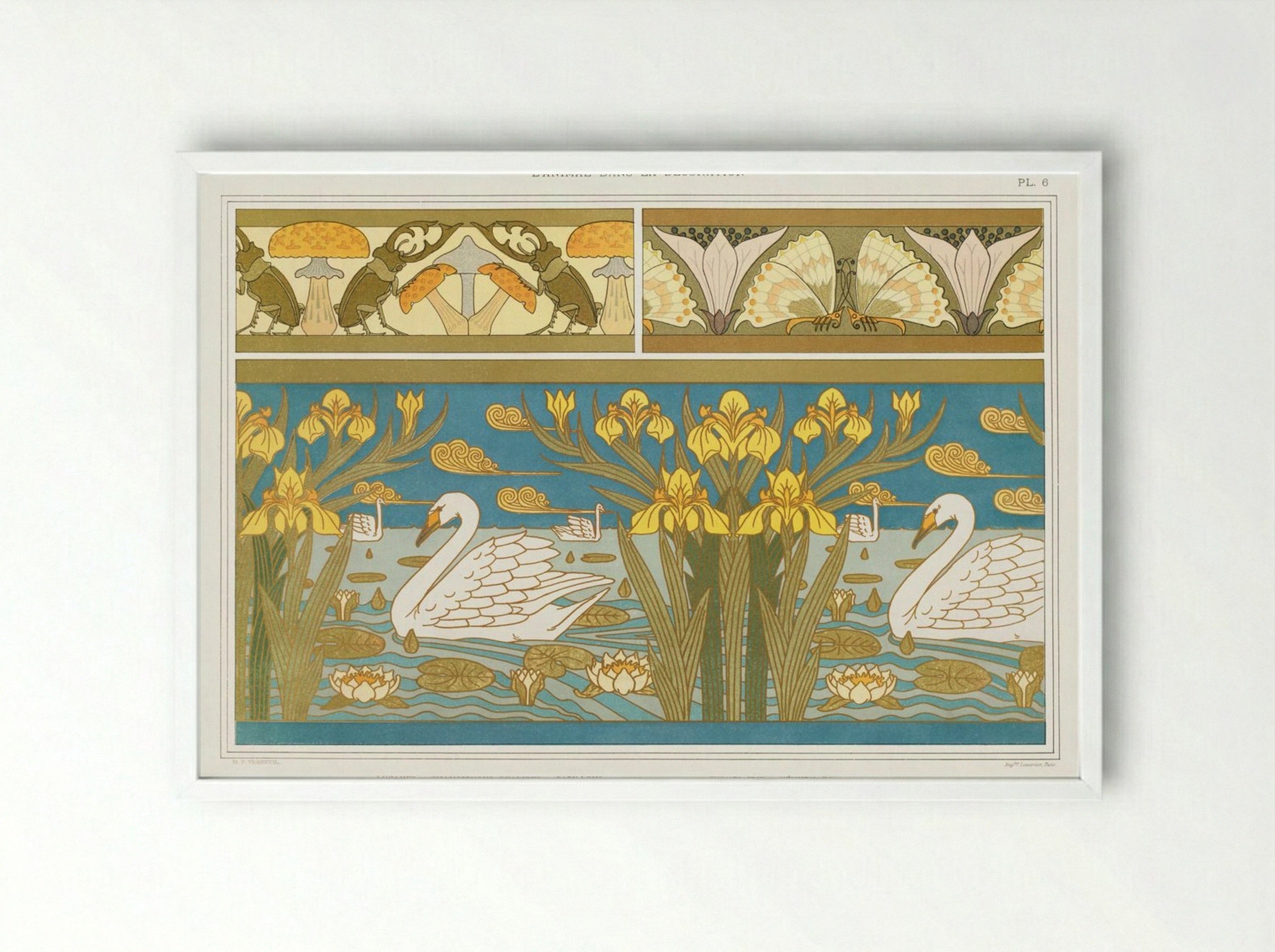L'Animal dans la Décoration, Plate 6 - Maurice Pillard Verneuil - Framed Print White